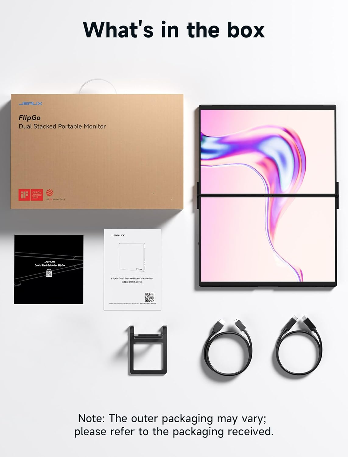 JSAUX Flipgo 13.5" Pro 2.2K Dual Screen Portable Monitor, Triple Laptop Screen Extender | Displaylink | Hidpi | One Cable to Dual IPS Screen | Built-In HUB | Magnetic Design for Windows, Linux, Macos image number 2