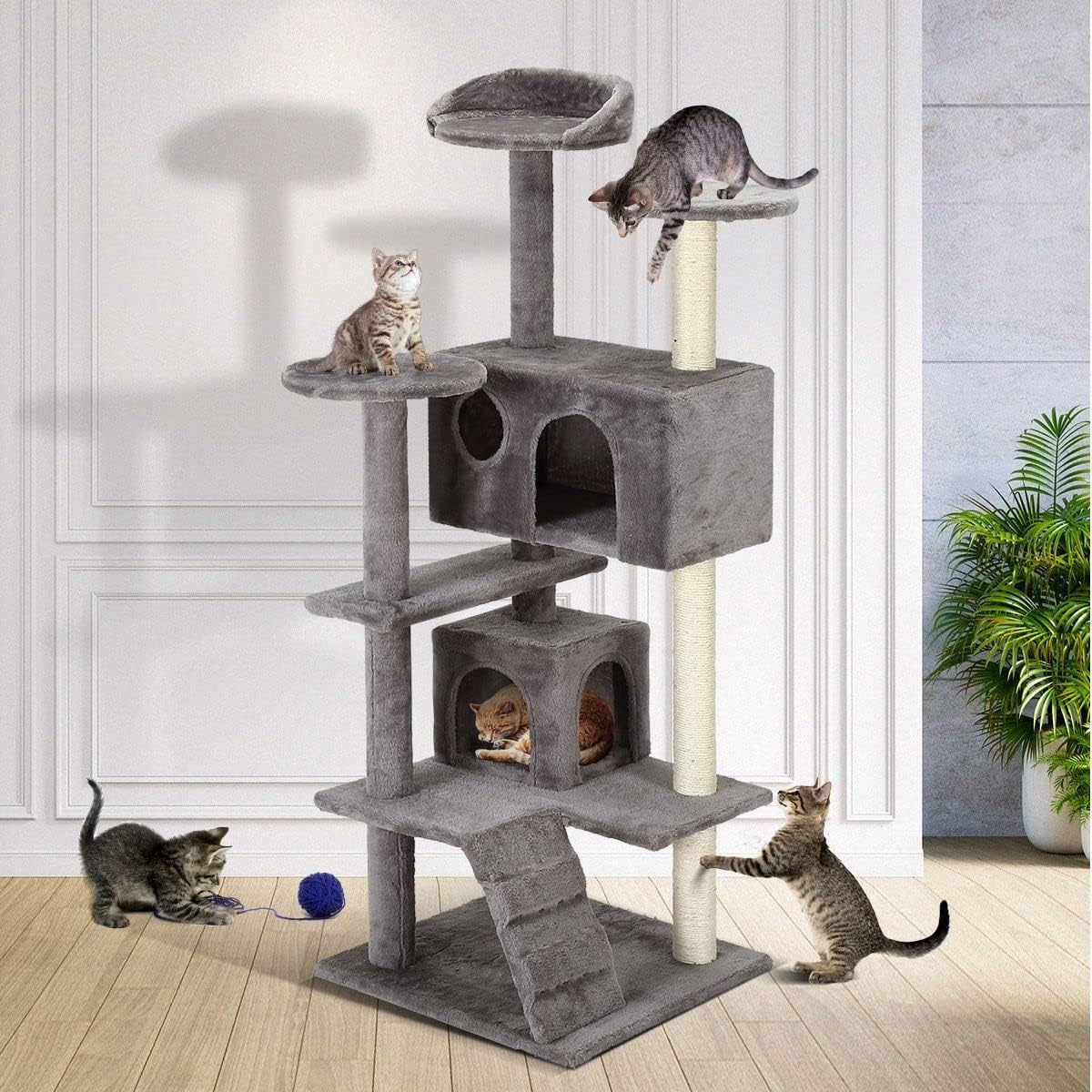 130Cm Cat Scratching Post Cat Tree Tower Home Exercise Gym Climbing Tree Play House Medium