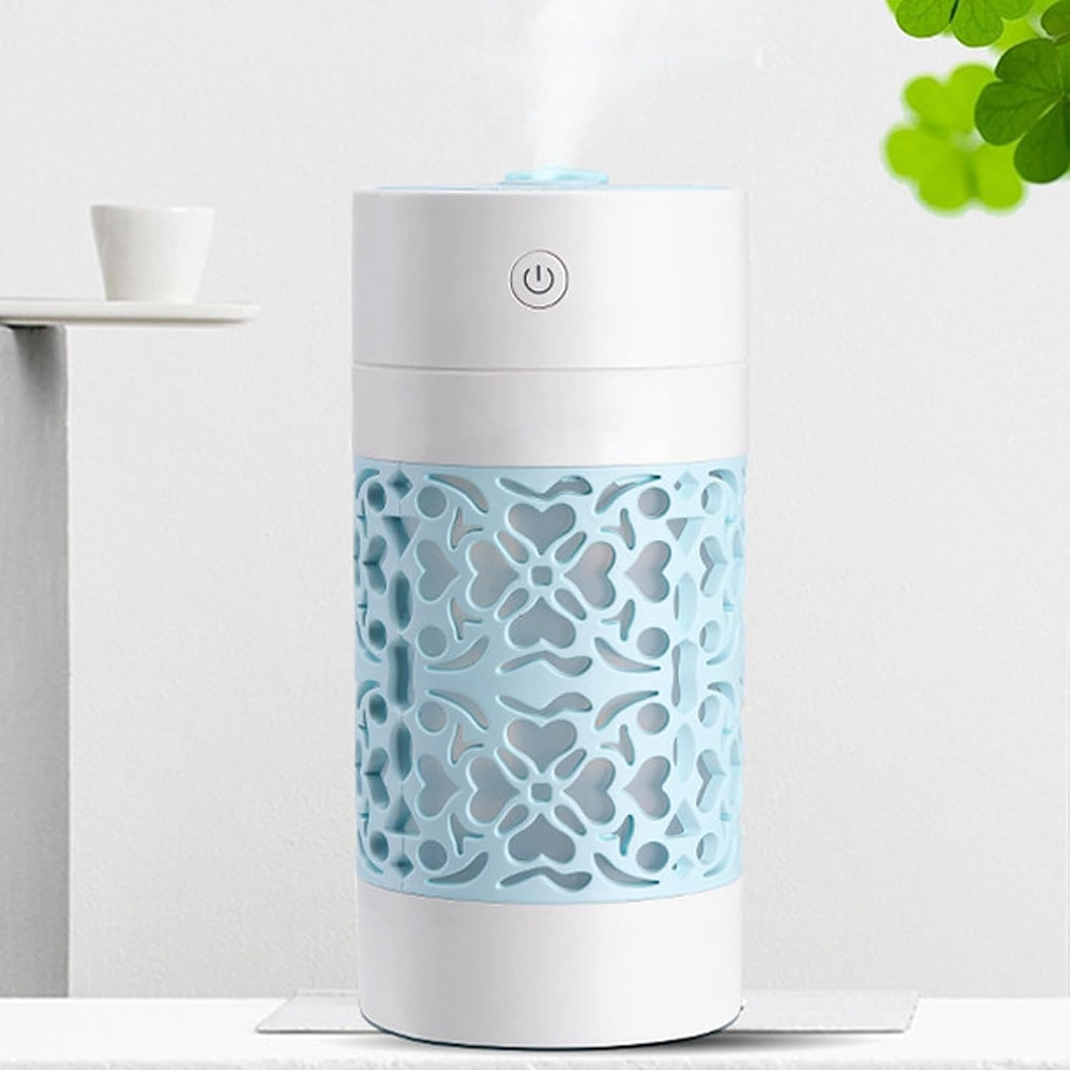 Car Mist Humidifier, Quiet 250ML Mini Car Diffuser Humidifier Large Spray Volume for Desktop (Light Blue) - Light Blue image number 6