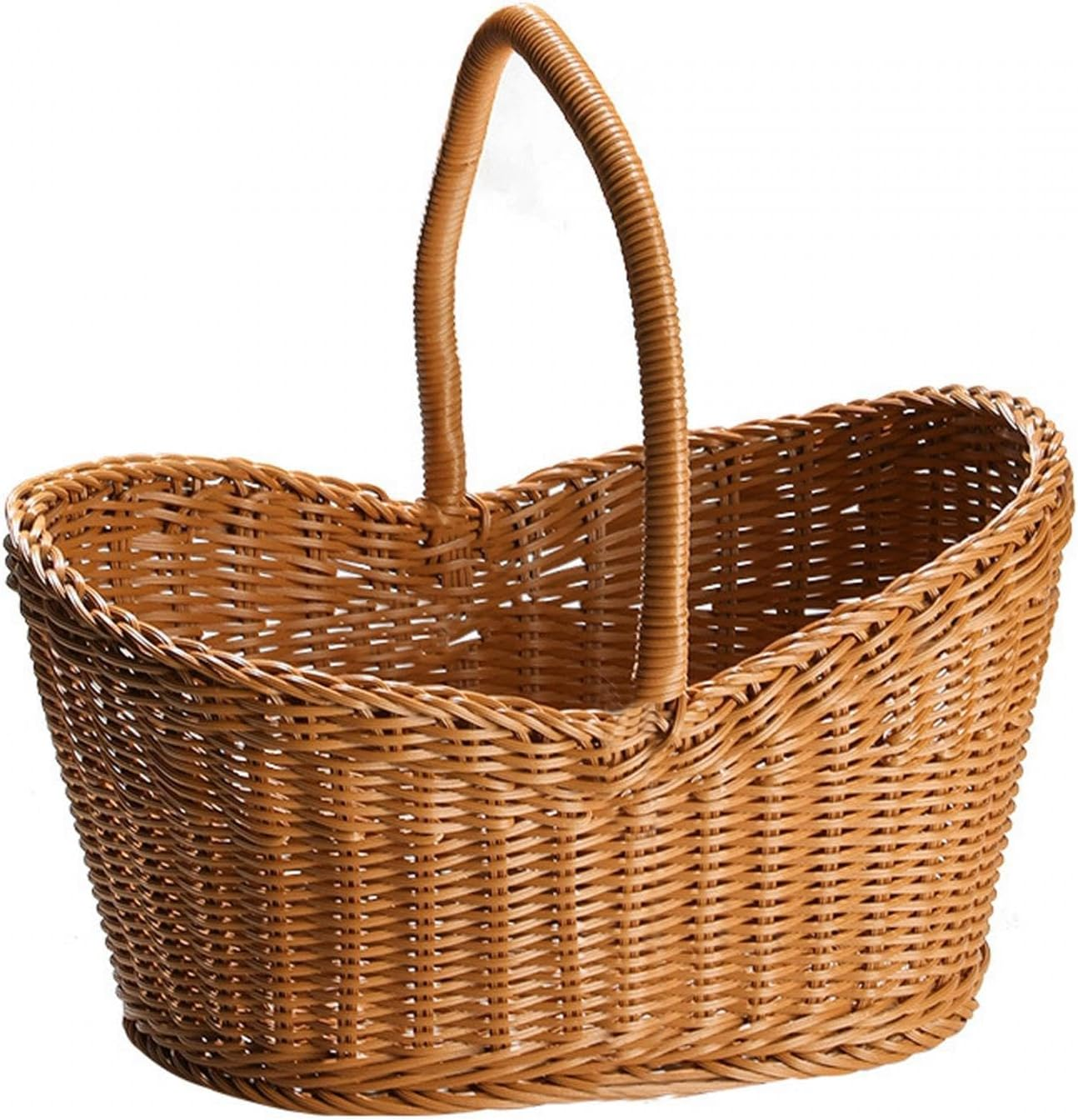 Woven Storage Basket, Picnic Baskets with Handles,Hand Woven,Carry Handle,With Handle Storage Bag Plant Pot Toiletries image number 2