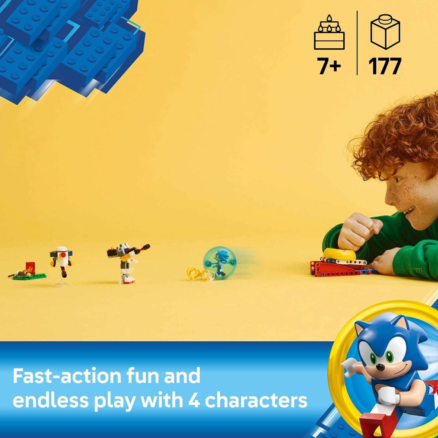 LEGO Sonic the Hedgehog: Sonic&rsquo;S Campfire Clash Toy for 7+ Year Old Boys & Girls, Building Set with 4 Character Figures, Gold Rings and Chaos Emerald, Kids Toys for Retro Video Game Fans 77001 image number 5