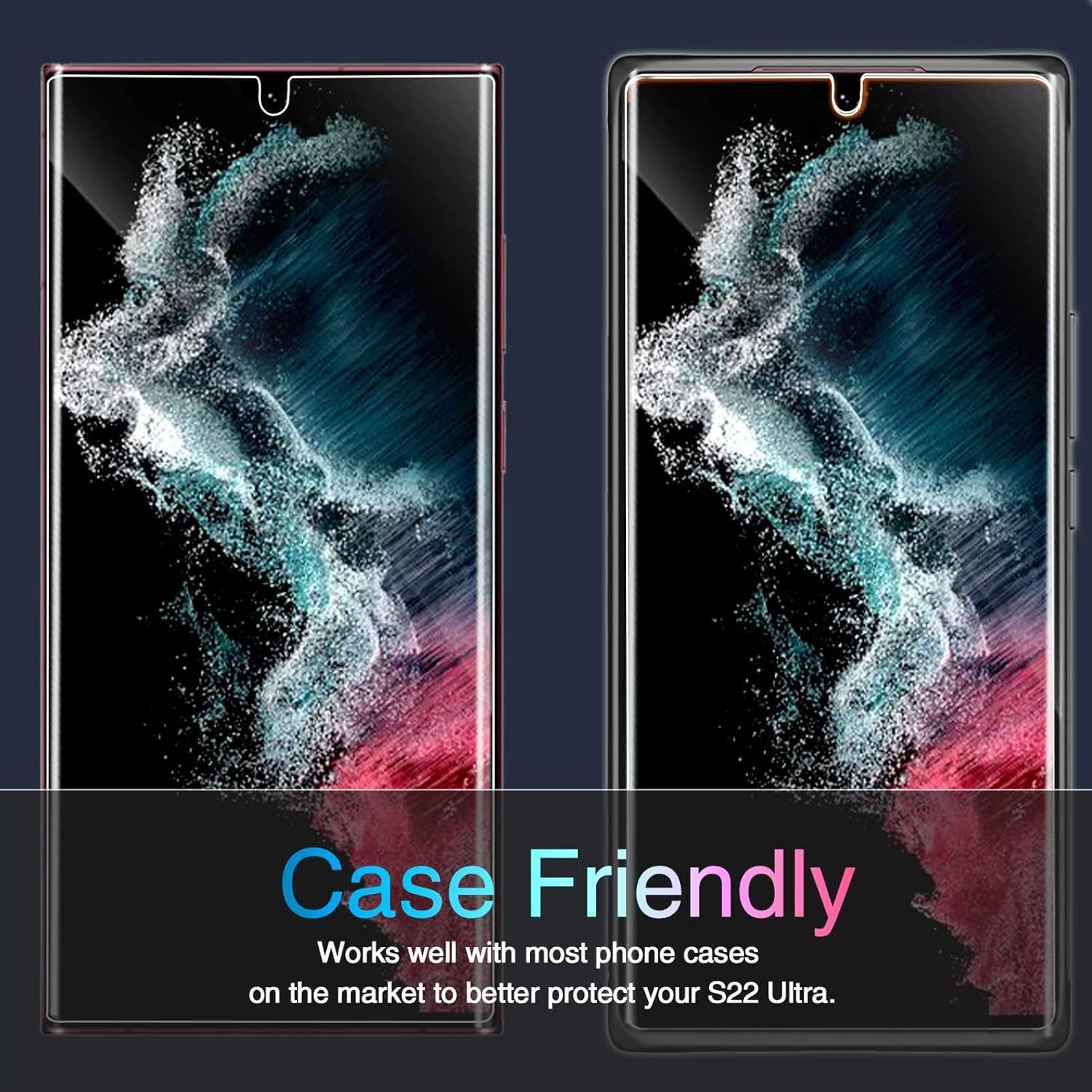 IMBZBK [3+3 Pack for Samsung Galaxy S22 Ultra 5G Screen Protector [Not Glass], 3 Pack Flexible TPU Film with 3 Pack Tempered Glass Camera Lens Protector, Fingerprint Compatible, Case Friendly image number 5