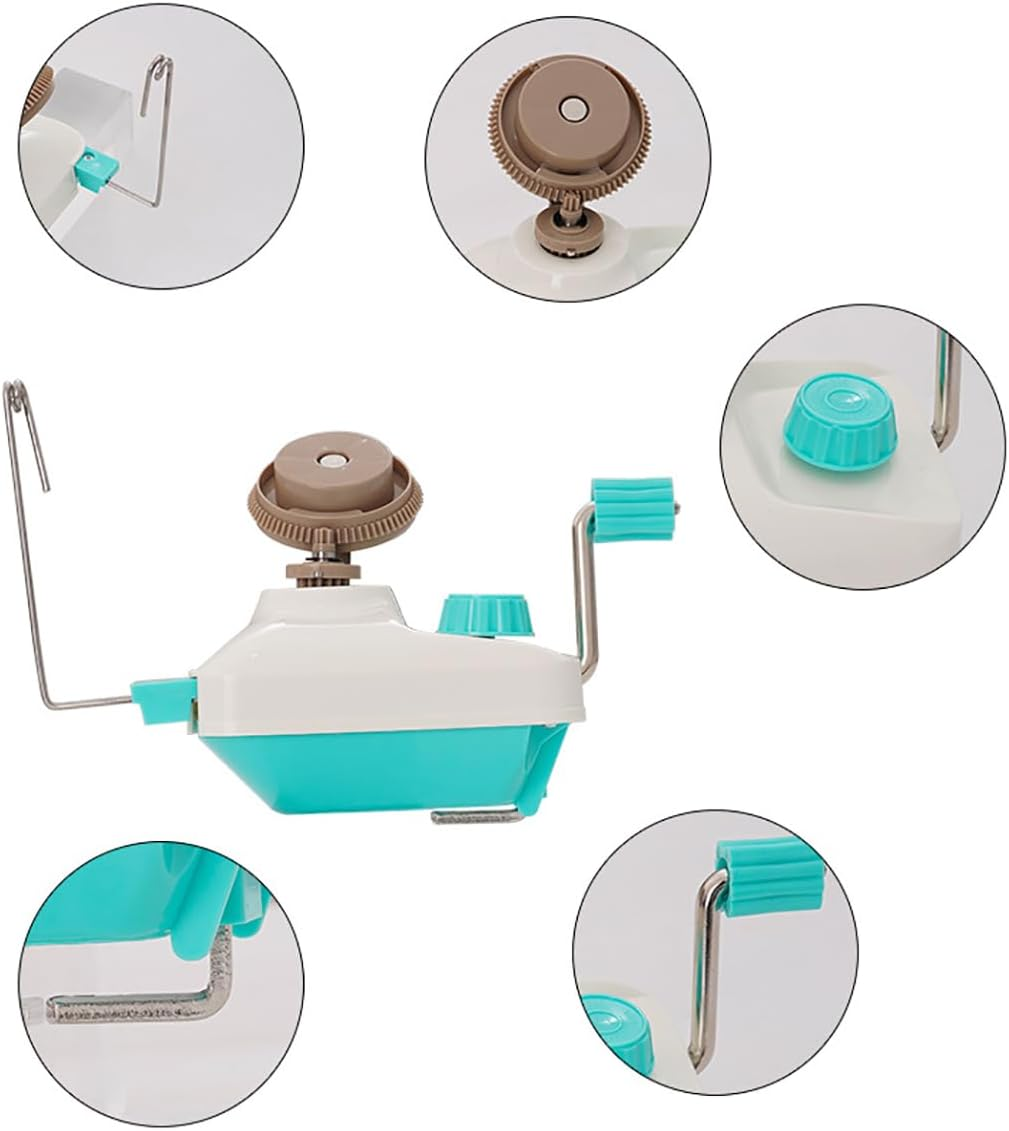 Yarn Winder, Wool Winder with Scissors, Hand Operated Winding Wool Winder Machine for Yarn, Tabletop Clamp, Yarn String Ball Winder (Cyan) image number 2