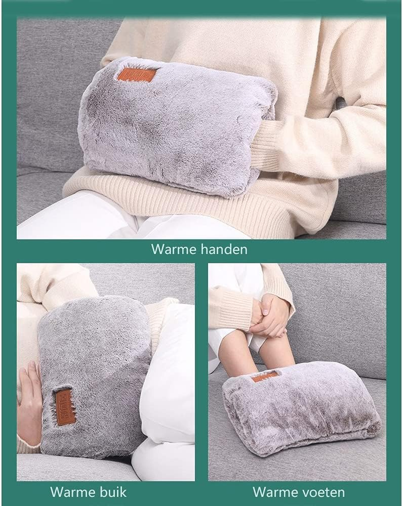 Rechargeable Electric Hot Water Bottle, Soft Velvet Detachable and Washable Cover, Winter Hand Warmer to Relieve Pain, Heating Bag。