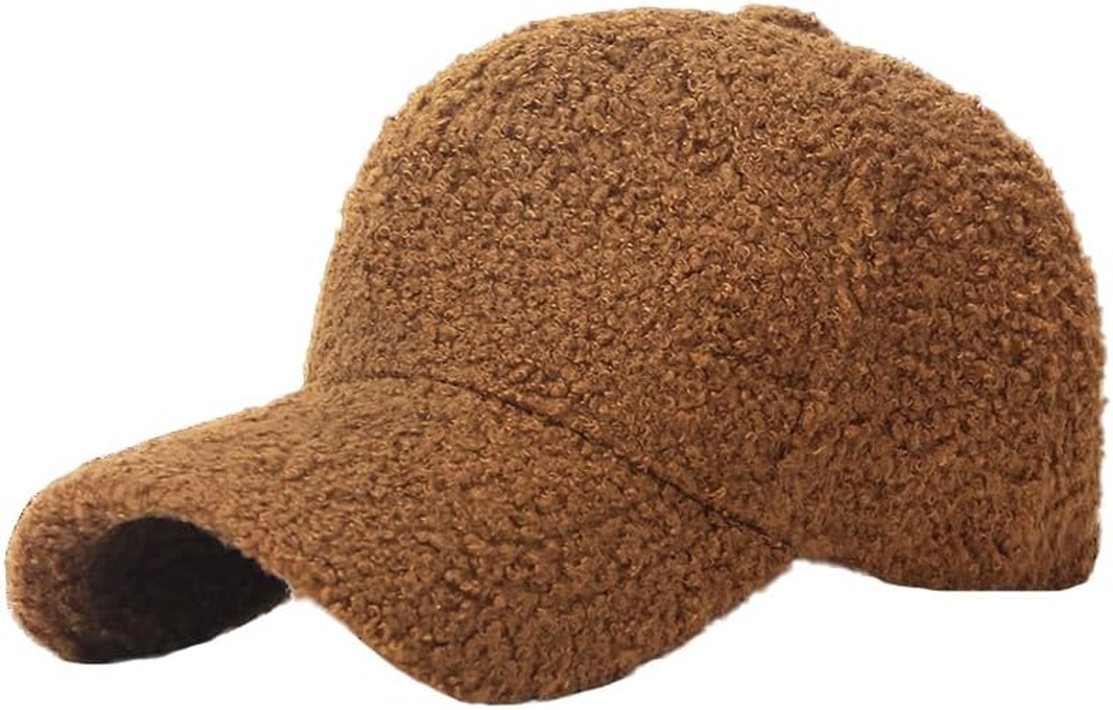 Lamb-Wool Baseball-Caps Warm-Winter Teddy-Fleece Hip-Hop Cap for Men Women Outdoor Travel