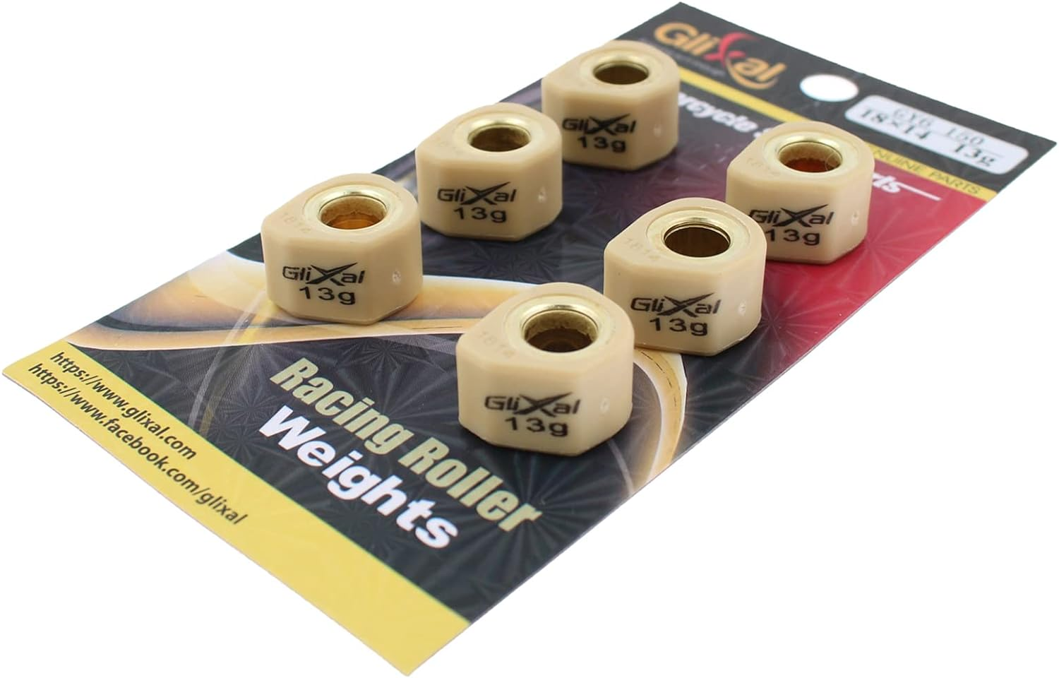 Glixal 18X14Mm High Performance Polygon Variator Sliders, Racing Sliding Roller Weights 152QMI 157QMJ GY6 125Cc 150Cc Scooter Moped ATV (11 Gram) image number 3