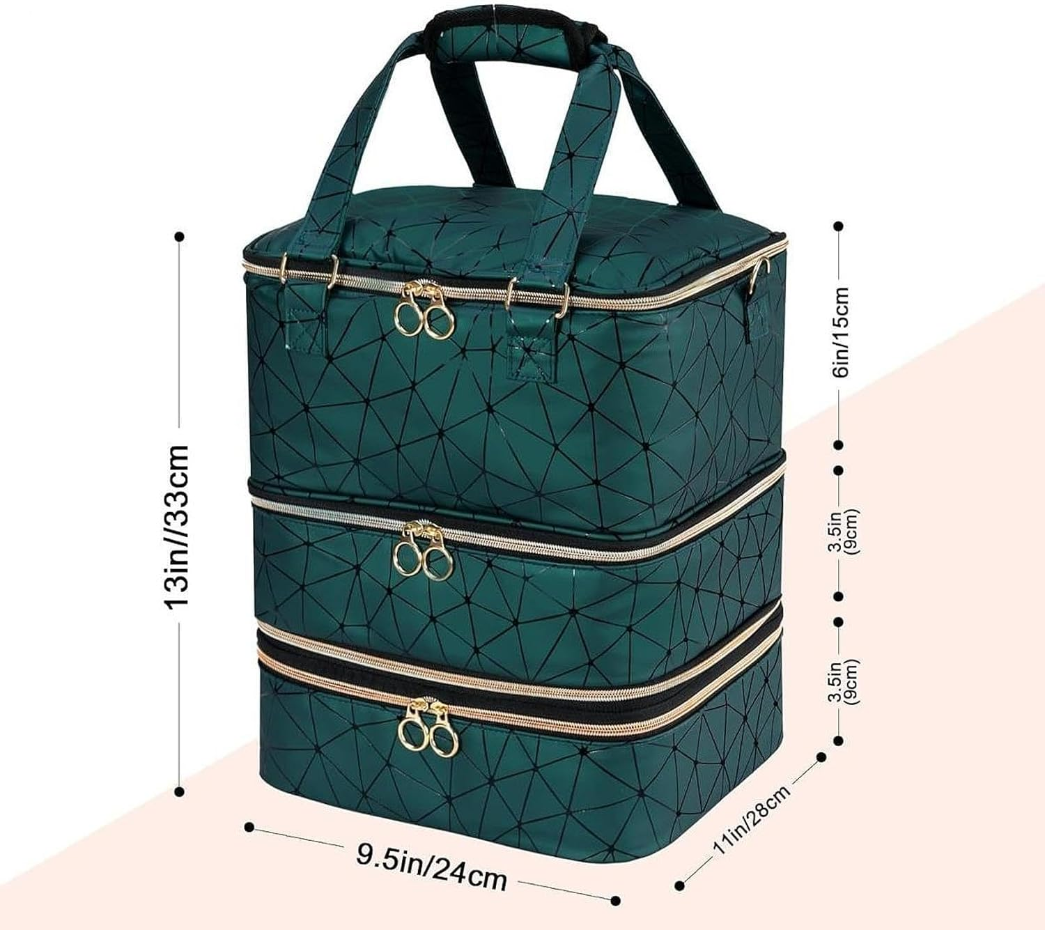 Nail Gel Organizer Case 3 Tier Nail Polish Organizer Case for Nail Art Tools image number 2