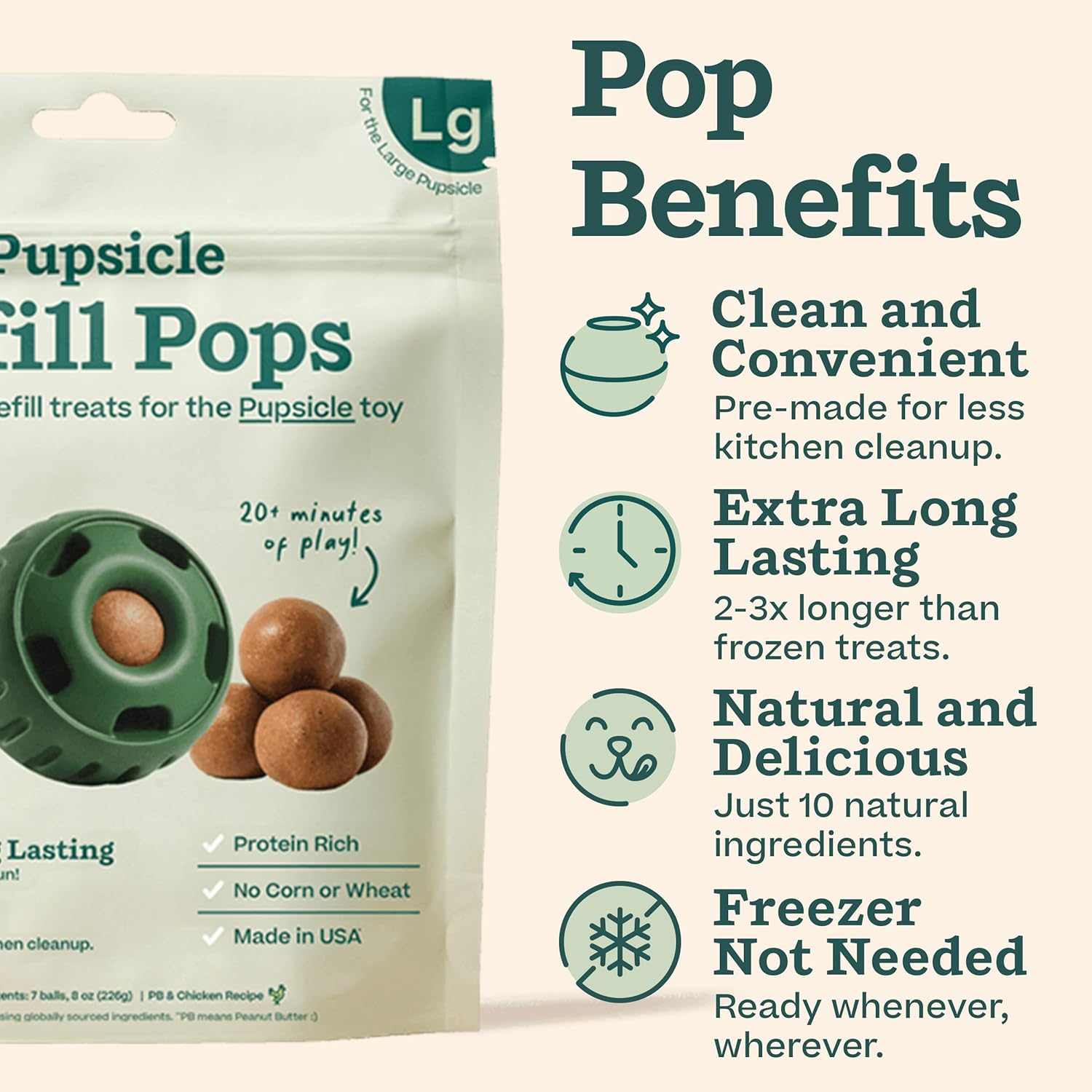 WOOF Starter Pack - Interactive Toys for Boredom - Treat Molds Silicone - Chicken-Flavored Healthy Treats - Pupsicle Enrichment Toy - Large Dog Toys - 25-75 Lbs