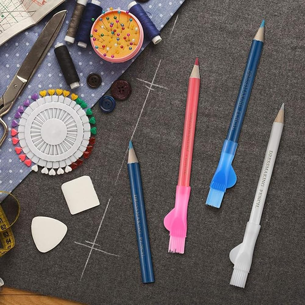 6PCS Tailor Pen Marking and Tracing Tool for Sewing - Fabric Chalk Hand Colors Pencil - Sewing Accessories Manual Plastic image number 2