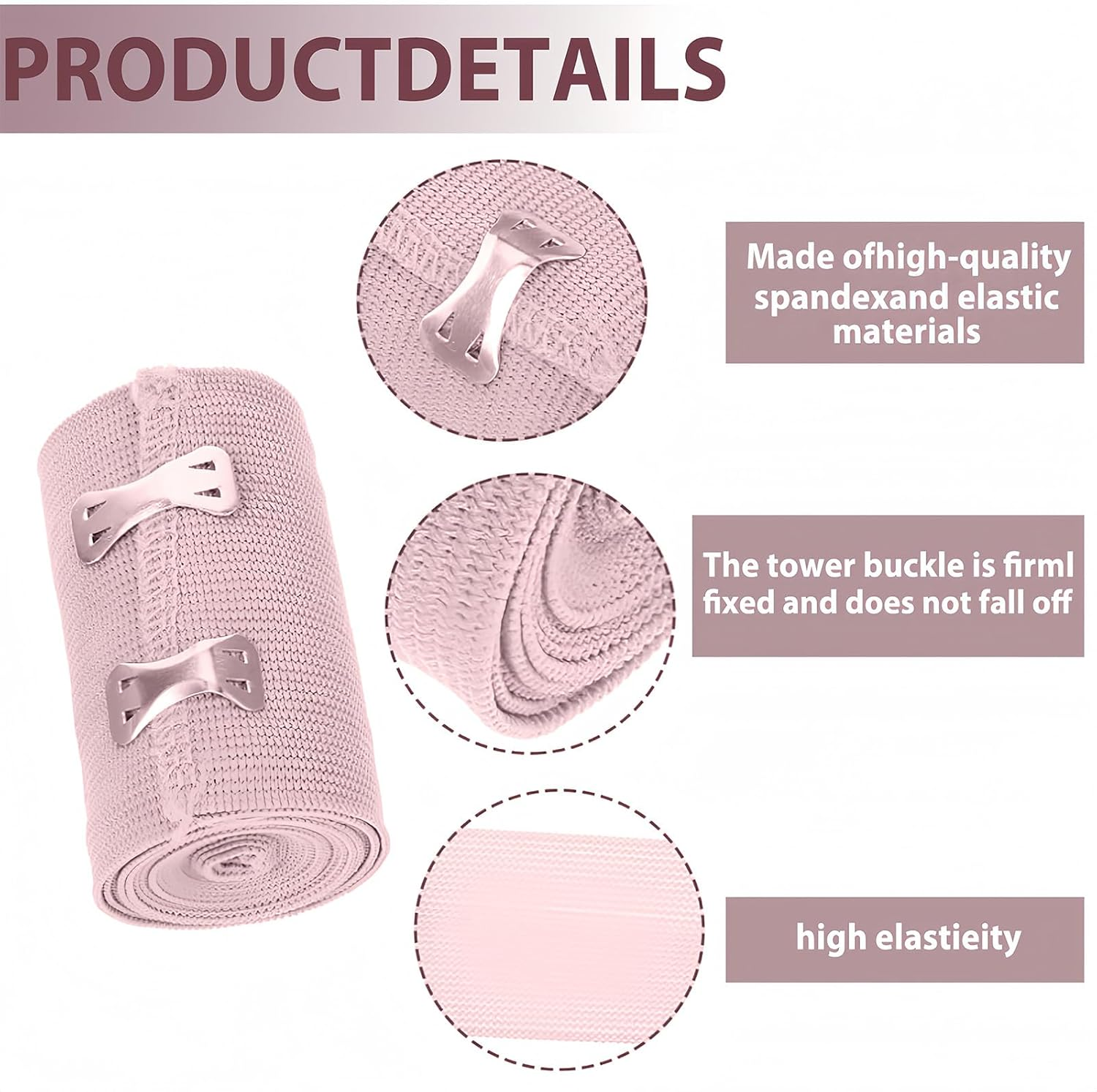 4 Pcs Compression Bandage Wrap 10CM X 4.5M, Breathable Elastic Sport Support Bandage Wrap for Knee, Ankle, Wrist, Legs & Arms - Ideal for Athletes & Injury Recovery image number 1