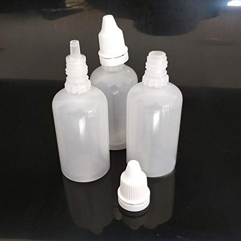 50Pcs 50Ml Plastic Empty Squeezable Dropper Bottles Eye Liquid Dropper Lab Sample Refillable Containers with Childproof Cap