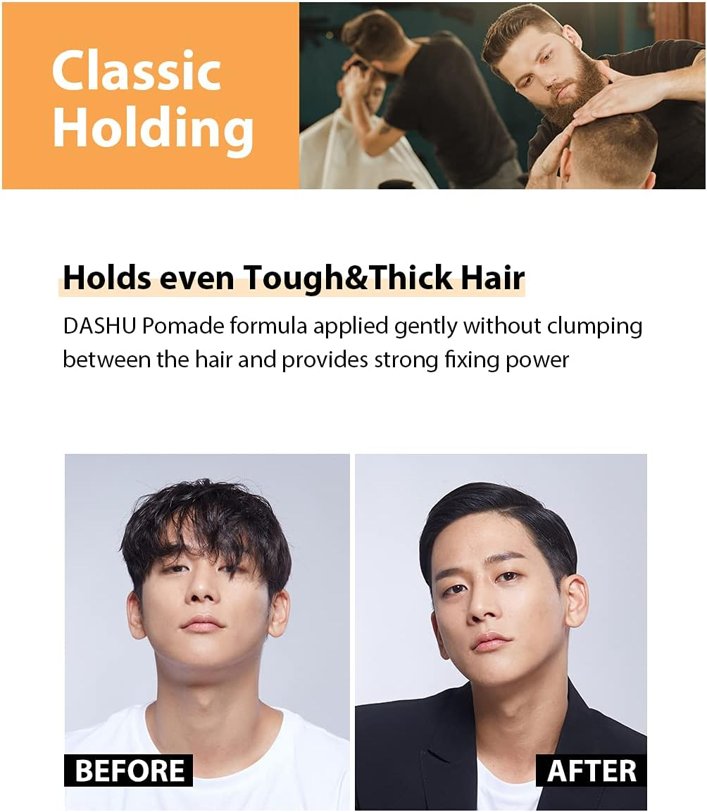 Dashu Classic Incredible Shine Pomade for Men 3.5Oz - Strong Hold & High Shine for Hairstyling image number 6