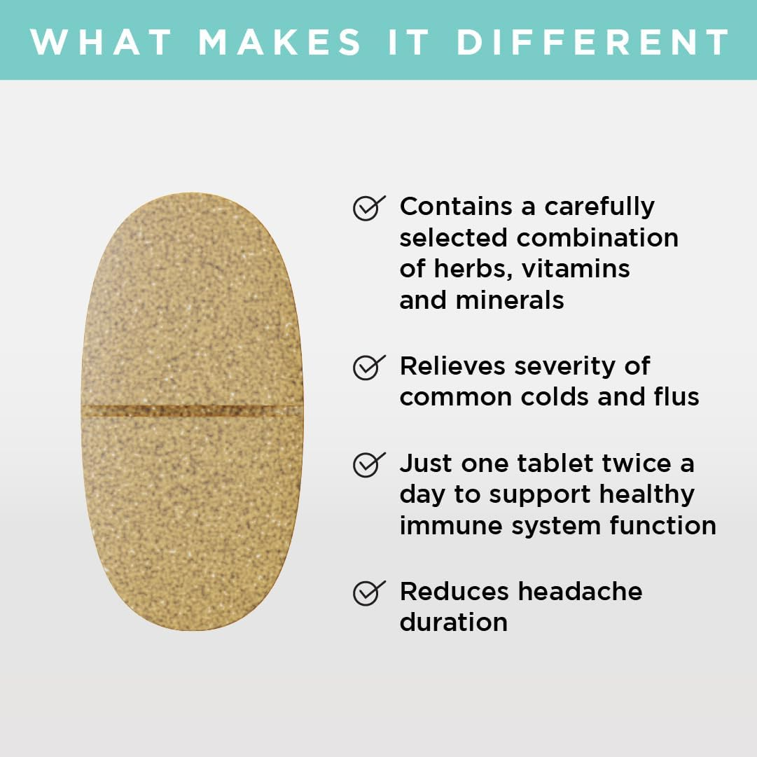 Jshealth Vitamins Immune+ Supplement for Immune System Support | Relieve Severity of Symptoms of Common Colds and Flu | Andrographis Echinacea Olive Leaf | (60 Tablets) image number 4