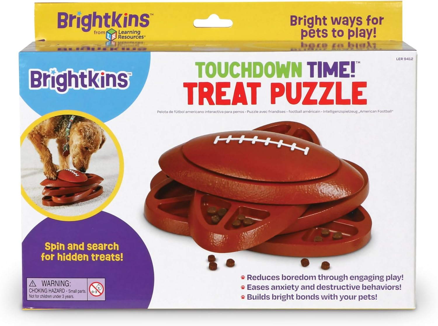 Brightkins Touchdown Time! Treat Puzzle - Dog Puzzle Toys, Interactive Dog Toys, Gifts for Dogs image number 3