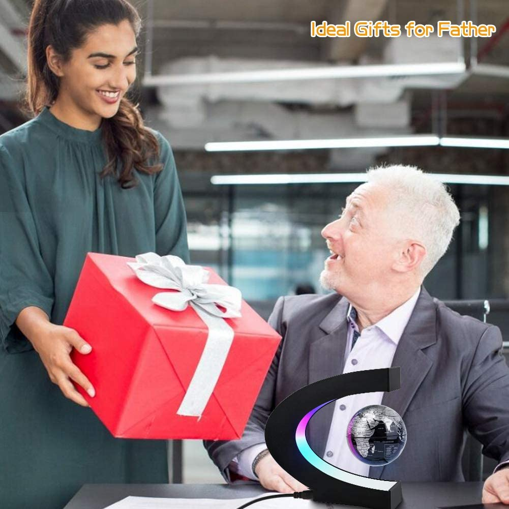 MOKOQI Magnetic Levitating Globe with LED Light, Cool Tech Gift for Men Father Boys, Birthday Gifts for Kids, Floating Globes World Desk Gadget Decor in Office Home/Display Frame Stand image number 6