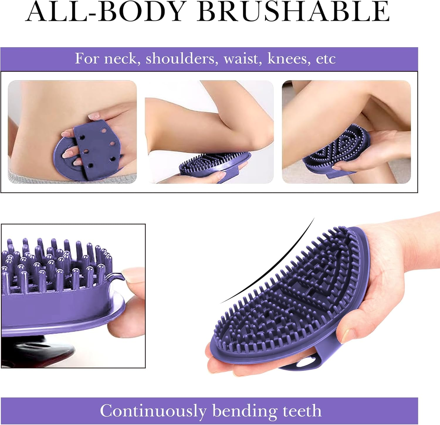 Reignsword 2Pcs Meridian Brush Massage Set, Beauty Salon Professional Acupressure Comb, Full Body Relaxation Therapy Tools, Portable Handheld Cepillo De Meridianos Para Masajes (Purple) image number 3