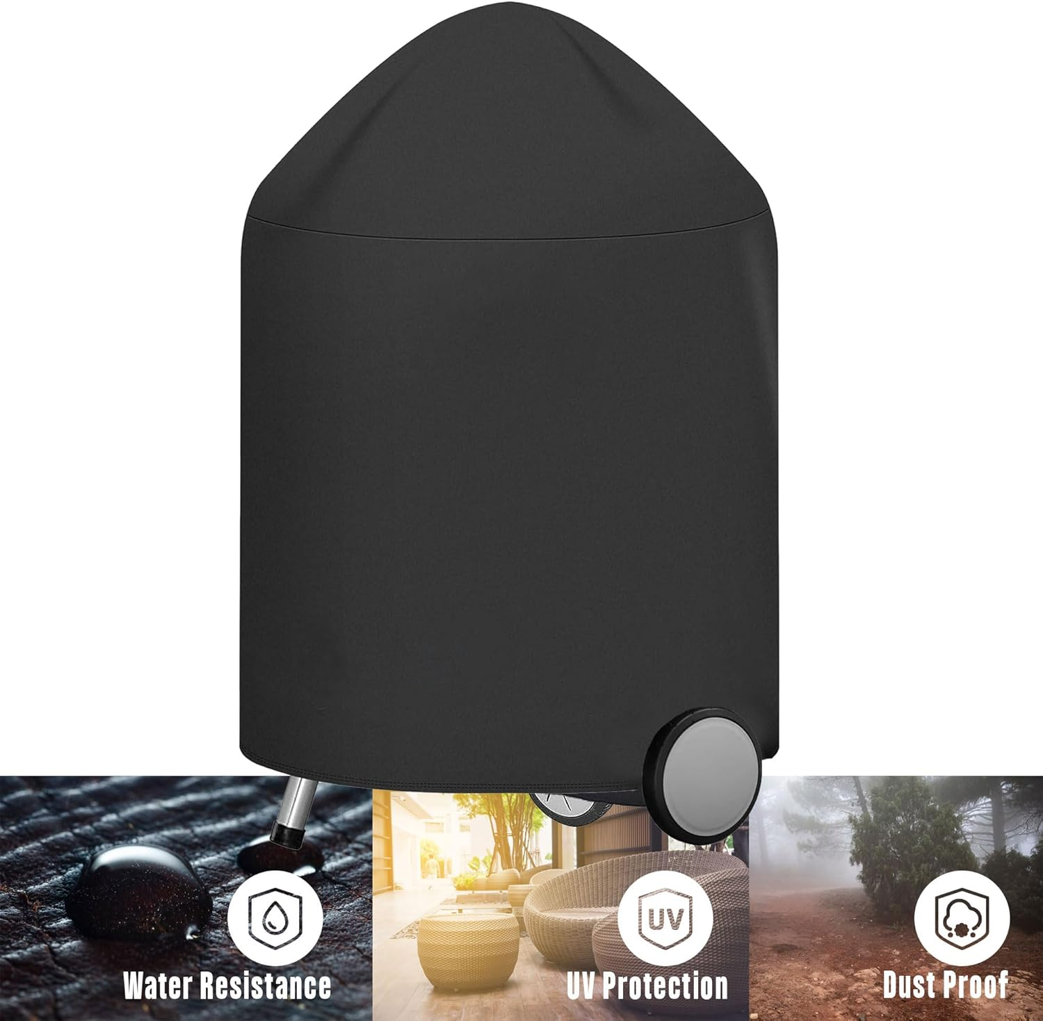 Kettle BBQ Cover for Weber 57CM Kettle Outdoor Waterproof BBQ Grill Cover for Weber Barbecue Cover for Weber 57 CM Master Touch Charcoal Grill Cover Kettle Grill - 63.5CM X 68.6CM X 88.9CM image number 3