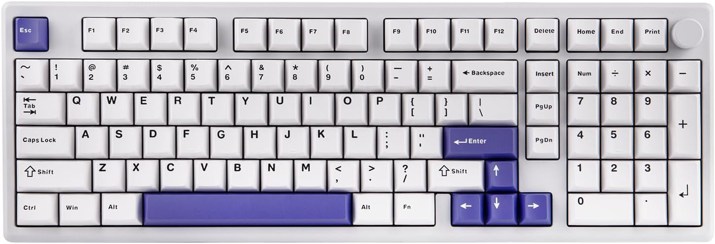 EPOMAKER Galaxy100 QMK/VIA Wireless Mechanical Keyboard, 8000Mah Battery, CNC Aluminum, Full Size Gaming Keyboard, Numpad, Usb-C/Bt5.0/2.4Ghz, Hot Swappable (White Purple, Wisteria Linear Switch)