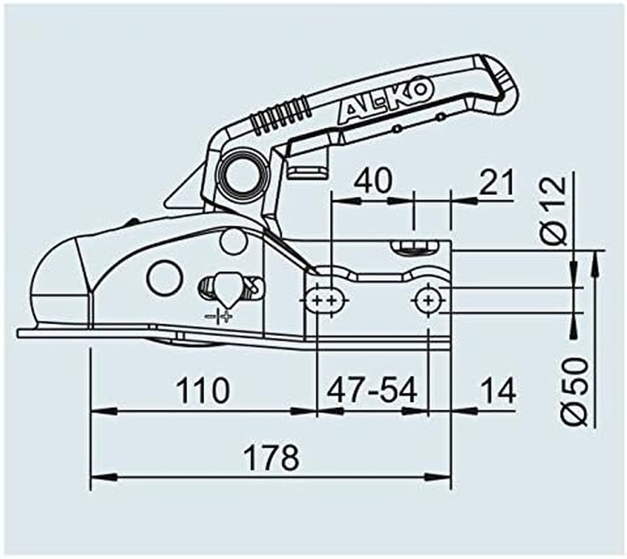 AL-KO AK 270-50 Mm Ball Coupling Braked Trailer up to 2,700 Kg Including Soft Dock