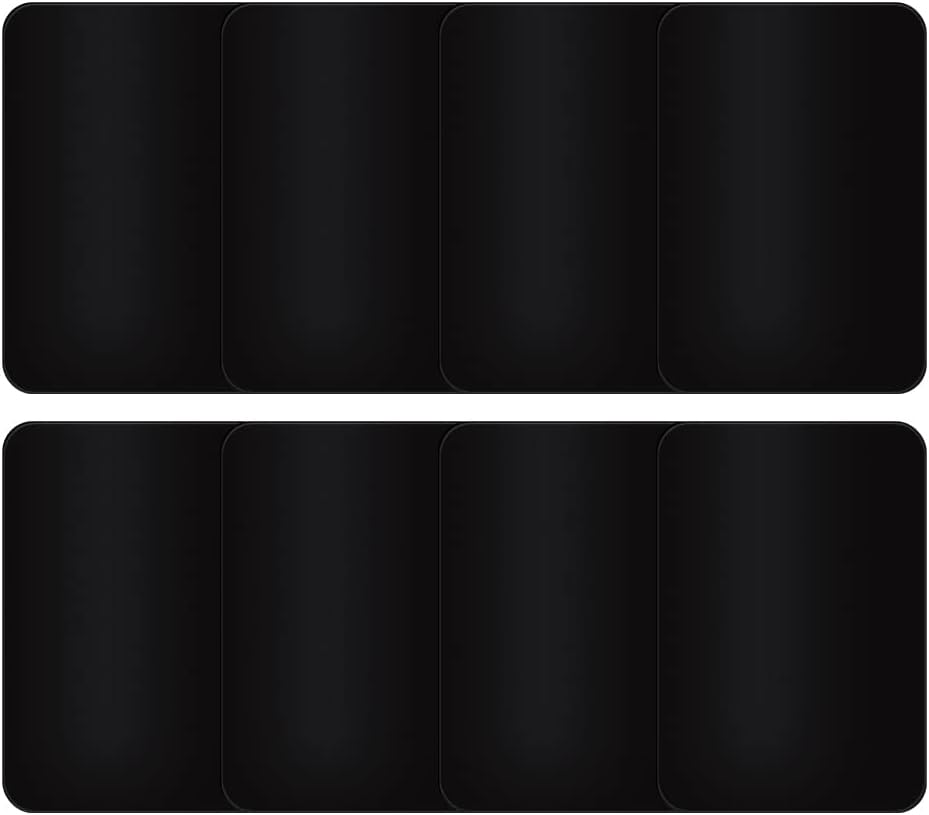 [8 Pack] Magnetic Car Mount Holder Metal Plates, TIQUS 40X58Mm Black Rectangle Universal Replacement Mount Metal Plate Kit with Adhesive for Magnetic Car Mount Cell Phone Holder