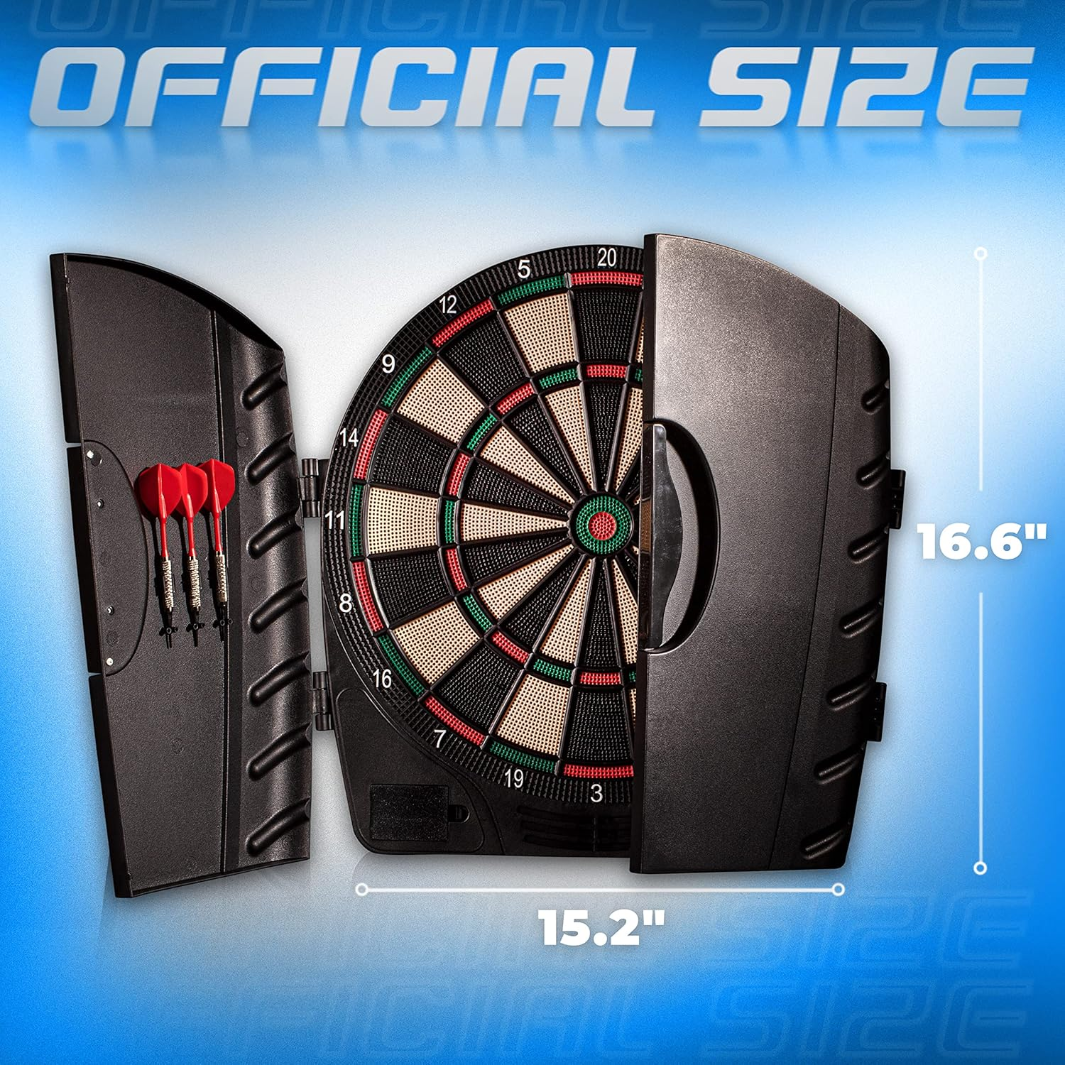 Franklin Sports Electronic Dartboards, Soft Tip, LCD Digital Scoring, 6 Brass Plated Darts image number 4