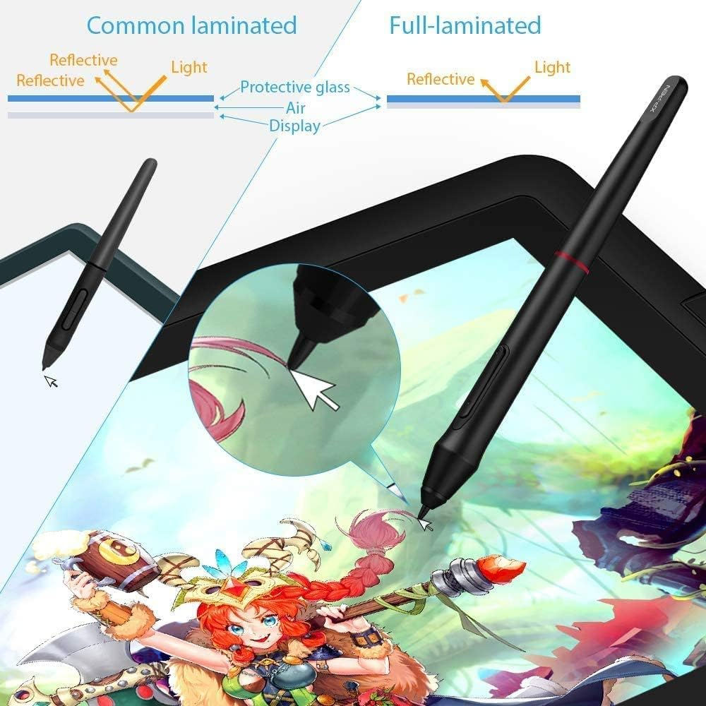 Xppen Artist 15.6 Pro V2 Drawing Tablet with Screen, 16K Pen Pressure Stylus Digital Art Tablet with Full-Laminated Anti-Glare Glass Adjustable Stand 8 Shortcut Keys Work for PC Mac Linux Android image number 2