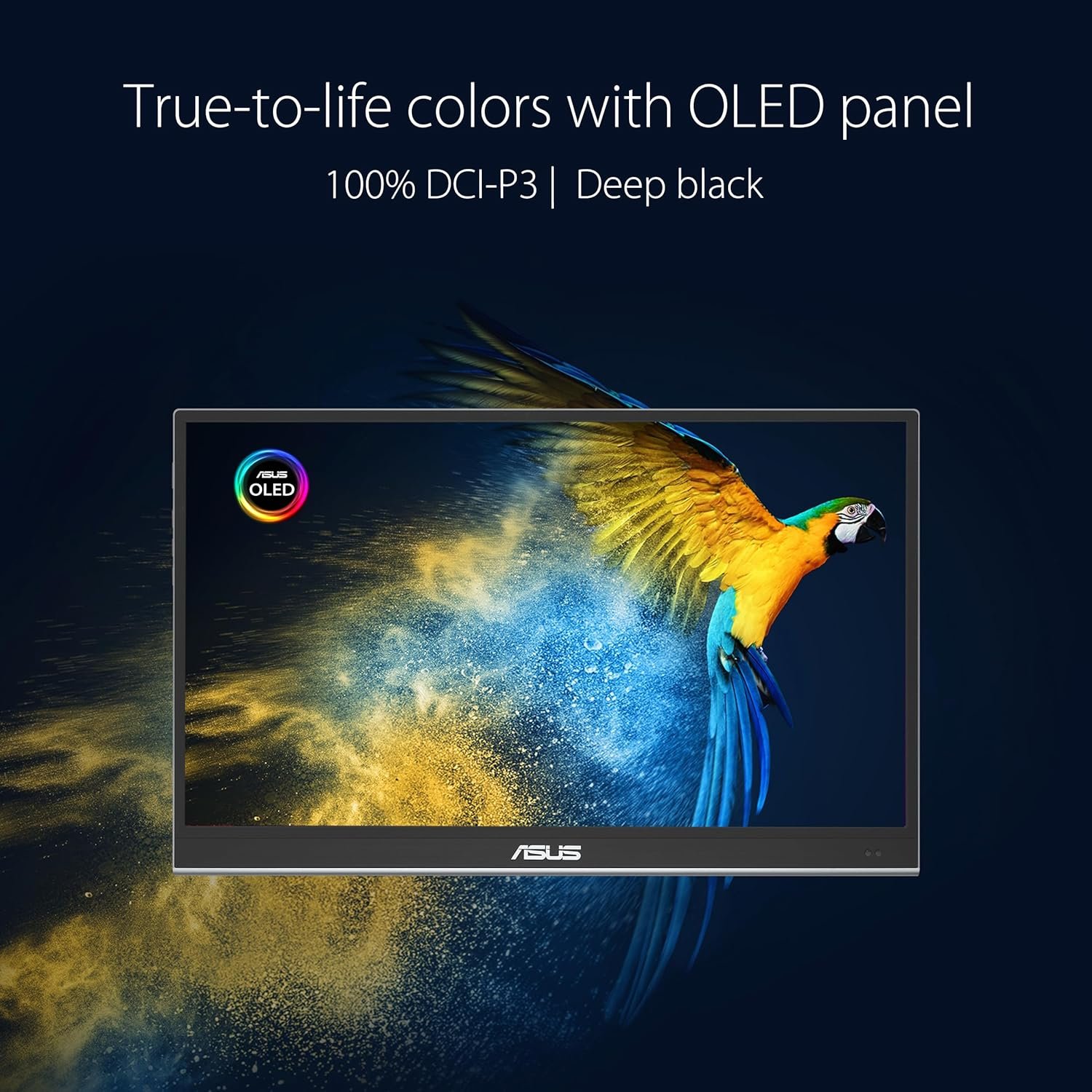 ASUS Zenscreen OLED MQ16AHE Portable Monitor &ndash; 16 Inch (15.6 Inch Viewable) FHD (1920 X 1080), OLED, 100% DCI-P3, 1 Ms Response Time, HDR-10, USB Type-C, Mini HDMI, Proximity Sensor, 360&deg; Kickstand image number 2