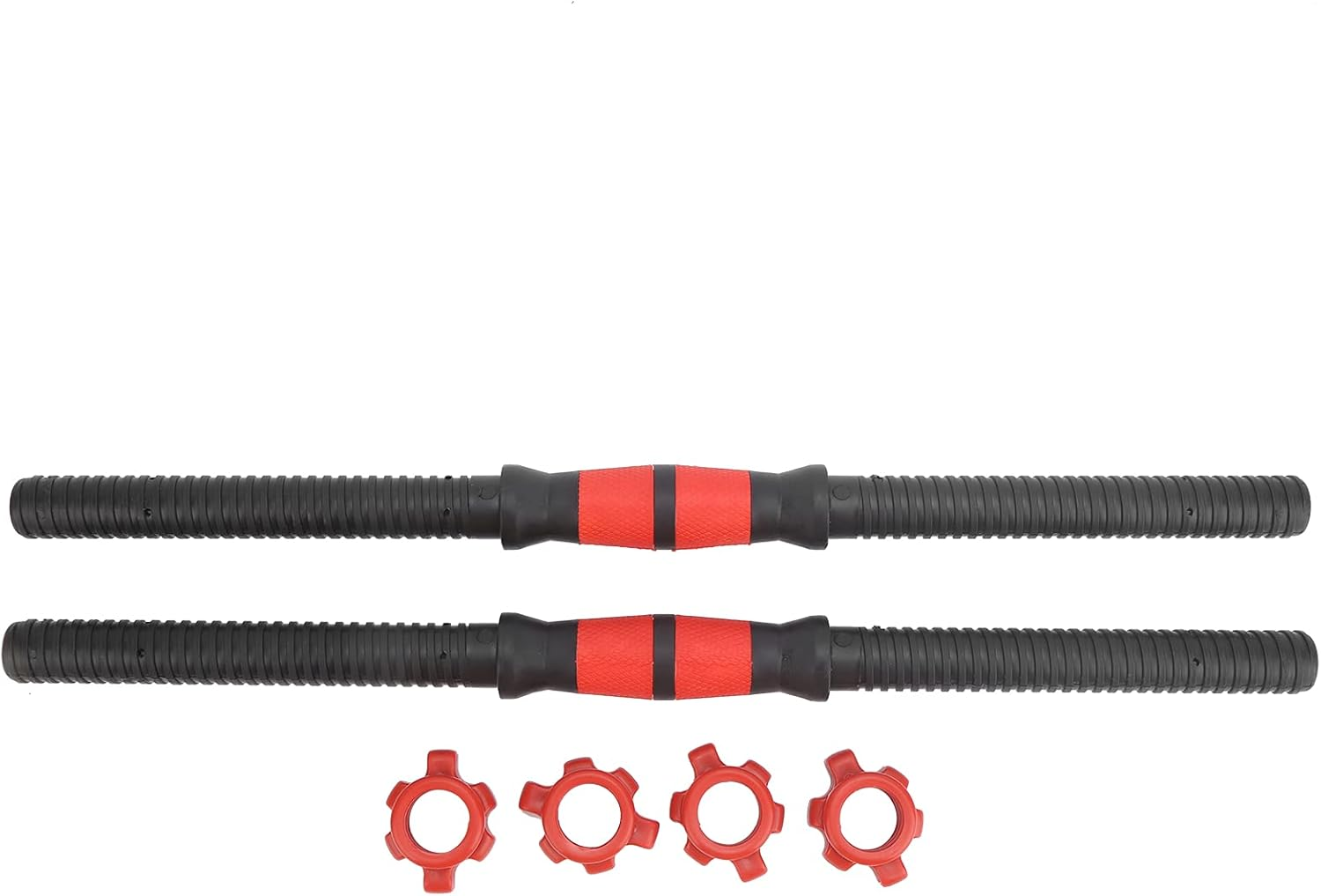 POENVFPO 50Cm Dumbbell Bars with Customizable Exercise Modes, Non-Slip Rubber Grip Handles for Full Body Workout, 2 Dumbbell Bars + Nuts for Strength Training image number 3