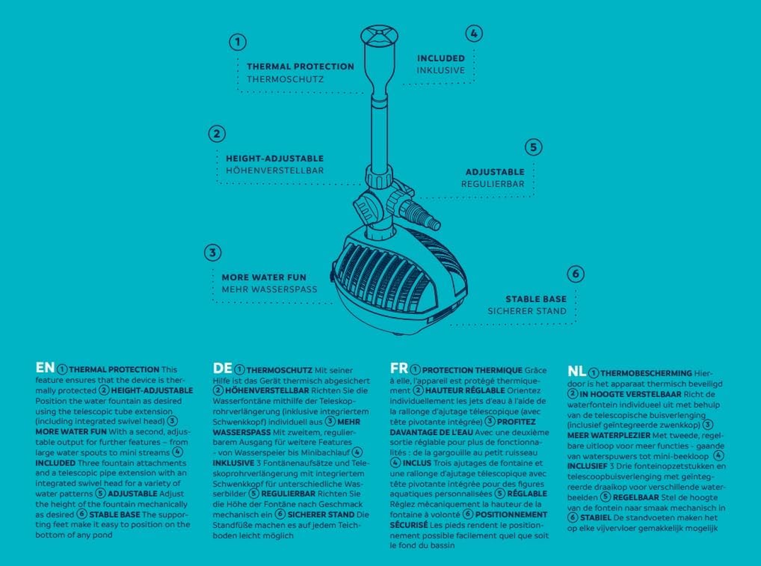 Oase Aquarius Fountain Set 1000 Fountain Pump image number 2