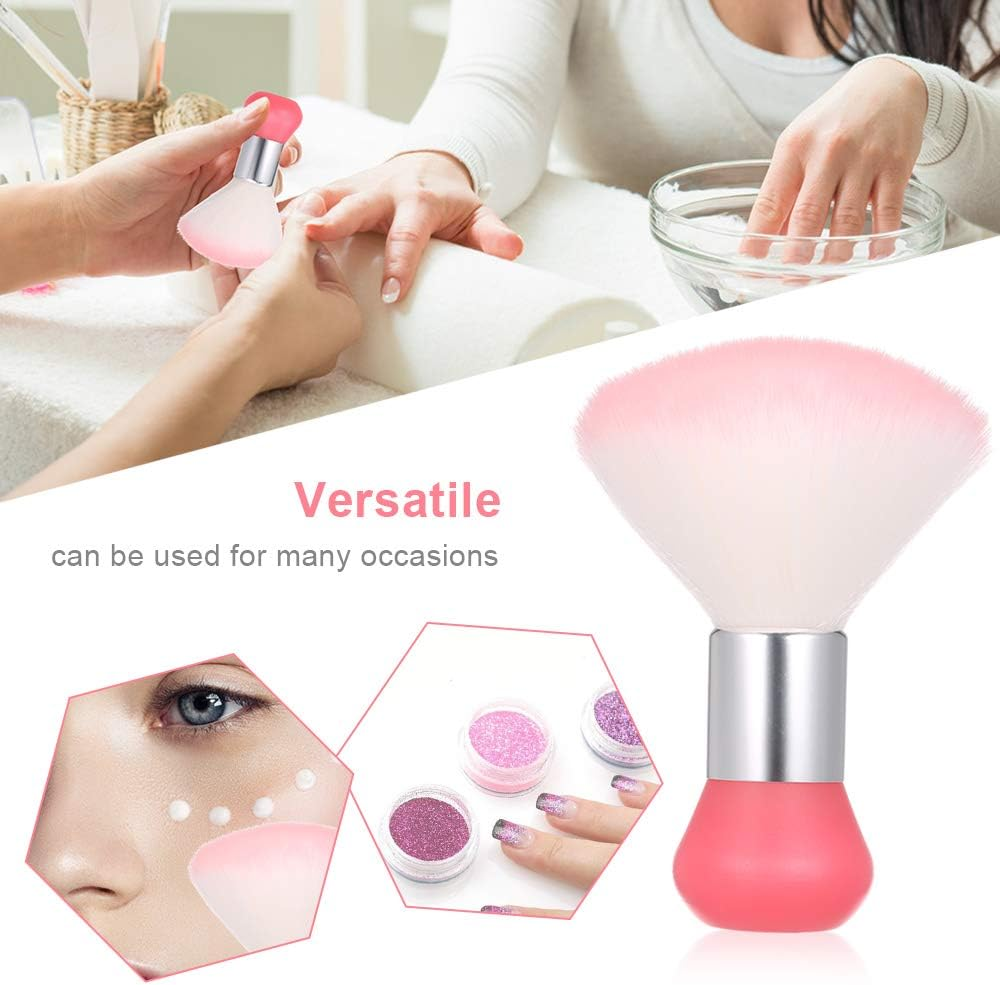 Yasao Neck Duster Brush Nail Art Dust Brush Large Nail Powder Brushes Hair Cleaing Brush for Removing Hair on Neck Multi-Functional Makeup Brush Nail Tool Pink image number 2