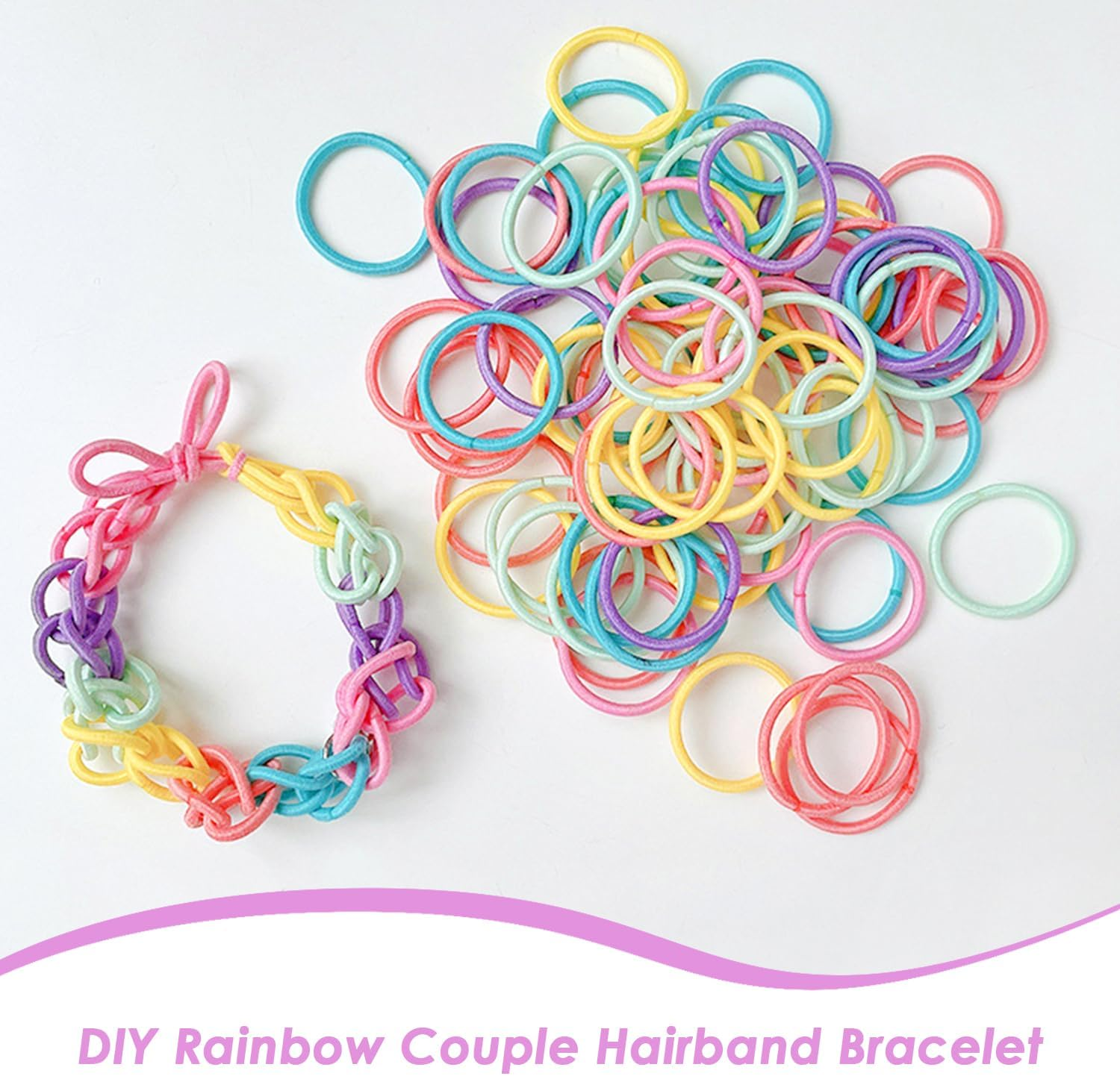 CWPFVQA Pack of 600 Colourful Children'S Hair Bobbles, Elastic Children'S Hair Ties, Elastic Hair Ropes, Small Baby Hair Bobbles, Colourful Headgear for Girls