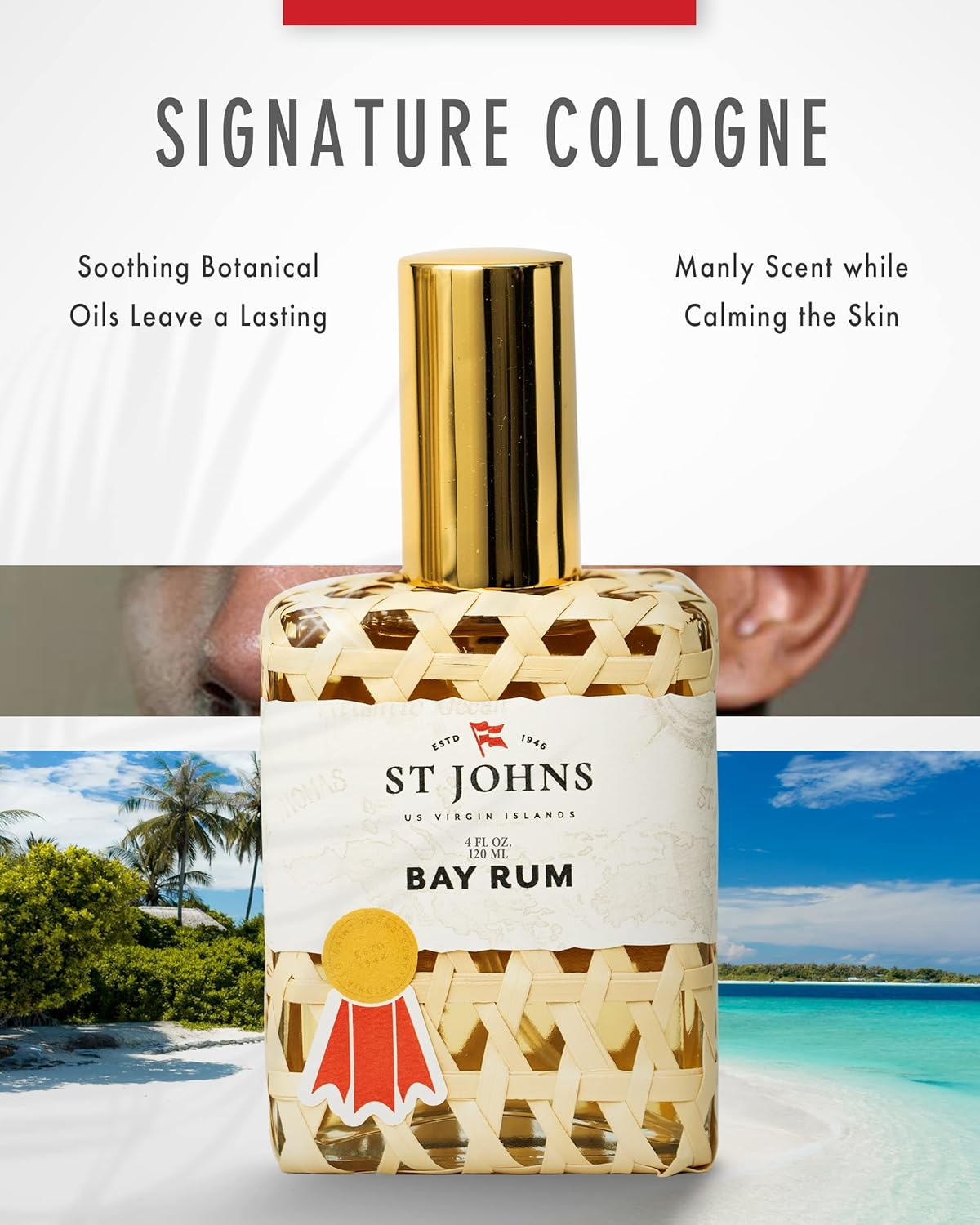 St Johns Fragrance Company Bay Rum Aftershave Cologne 4 Oz Spray image number 6