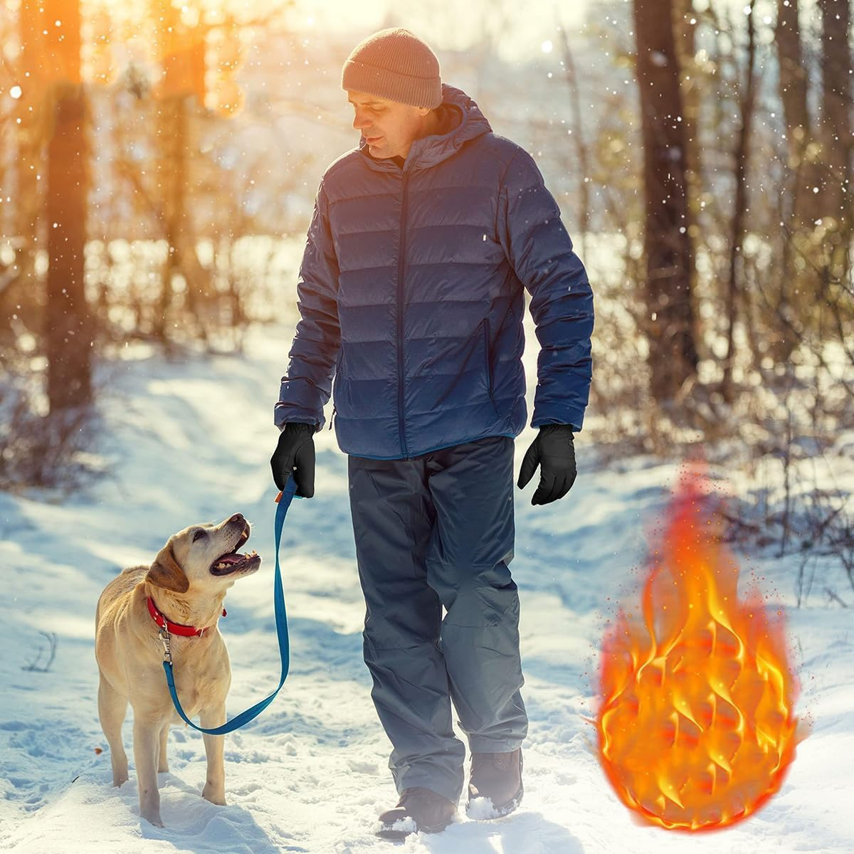 Winter Gloves Men Women, Touch Screen Gloves, Windproof Waterproof Warm Gloves, for Skiing Running Hiking Cycling Texting Gloves, Winter Gloves, One Size