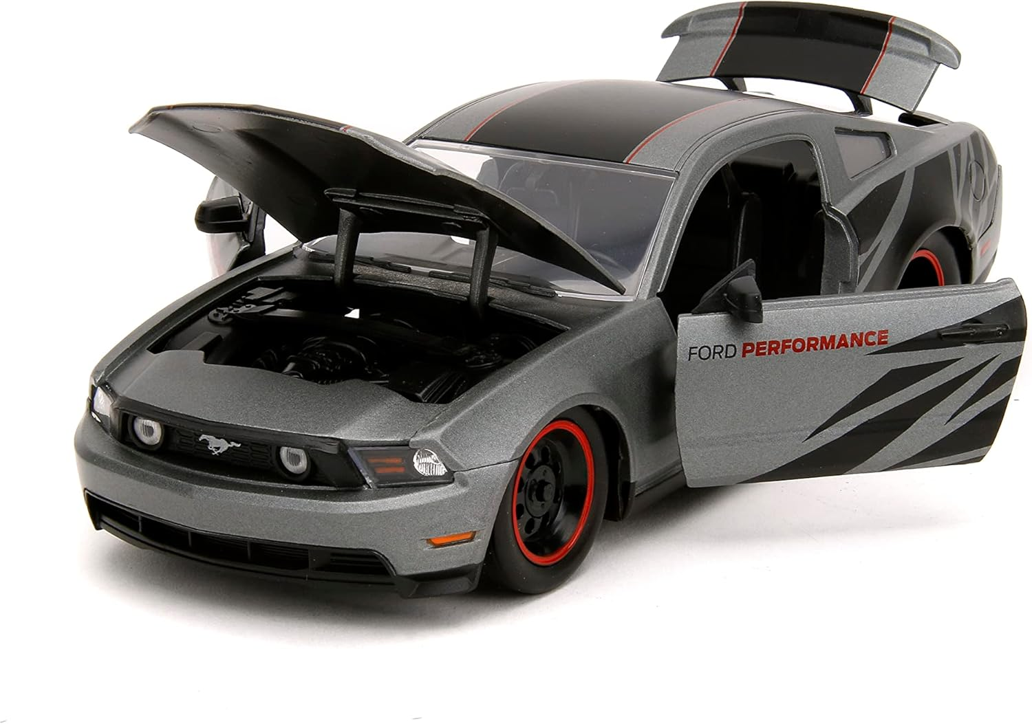 Big Time Muscle 1:24 2010 Ford Mustang GT Die-Cast Car, Toys for Kids and Adults(Charcoal Grey) image number 3
