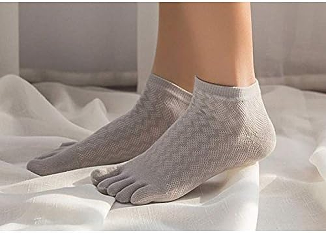 Womens Fun Toe Socks Striped Cats Cotton Five Finger Running Trainer Socks image number 5