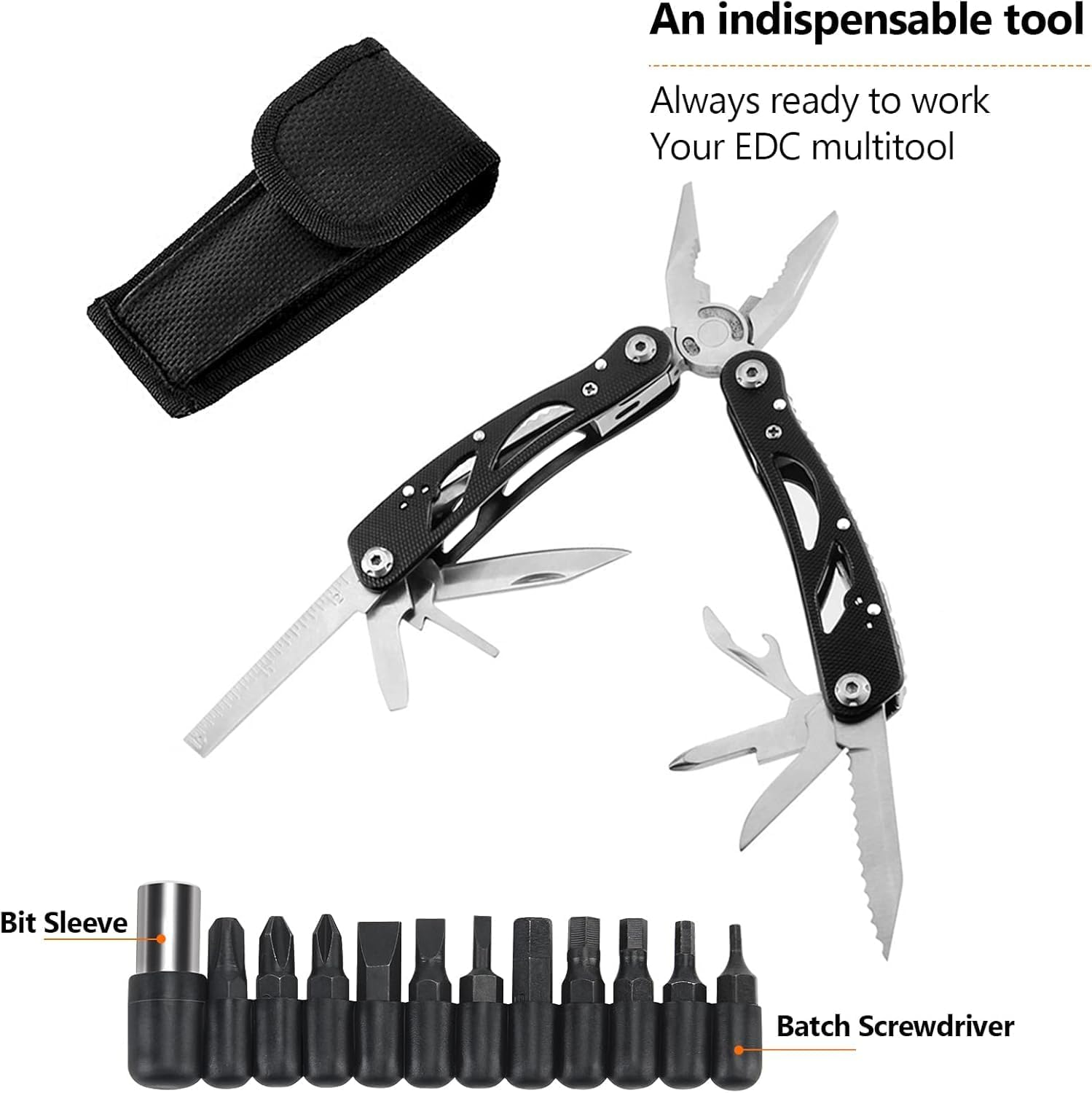 Gifts for Men, Multitool Pliers, 24-In-1 Stainless Steel Multi Tool Pocket Knife with Screwdriver Sleeve Camping Accessories Survival Gear, Dad Husband Grandpa Men Cool Gadget Stocking Stuffers Gift