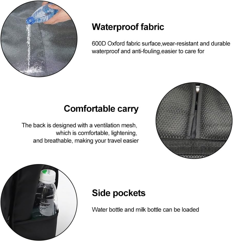 CHAOFLIGHT Stroller Storage Bag Black Compatible with Babyzen Yoyo Stroller Accessories Pram Travel Backpack Large(19 * 19 * 9 In)