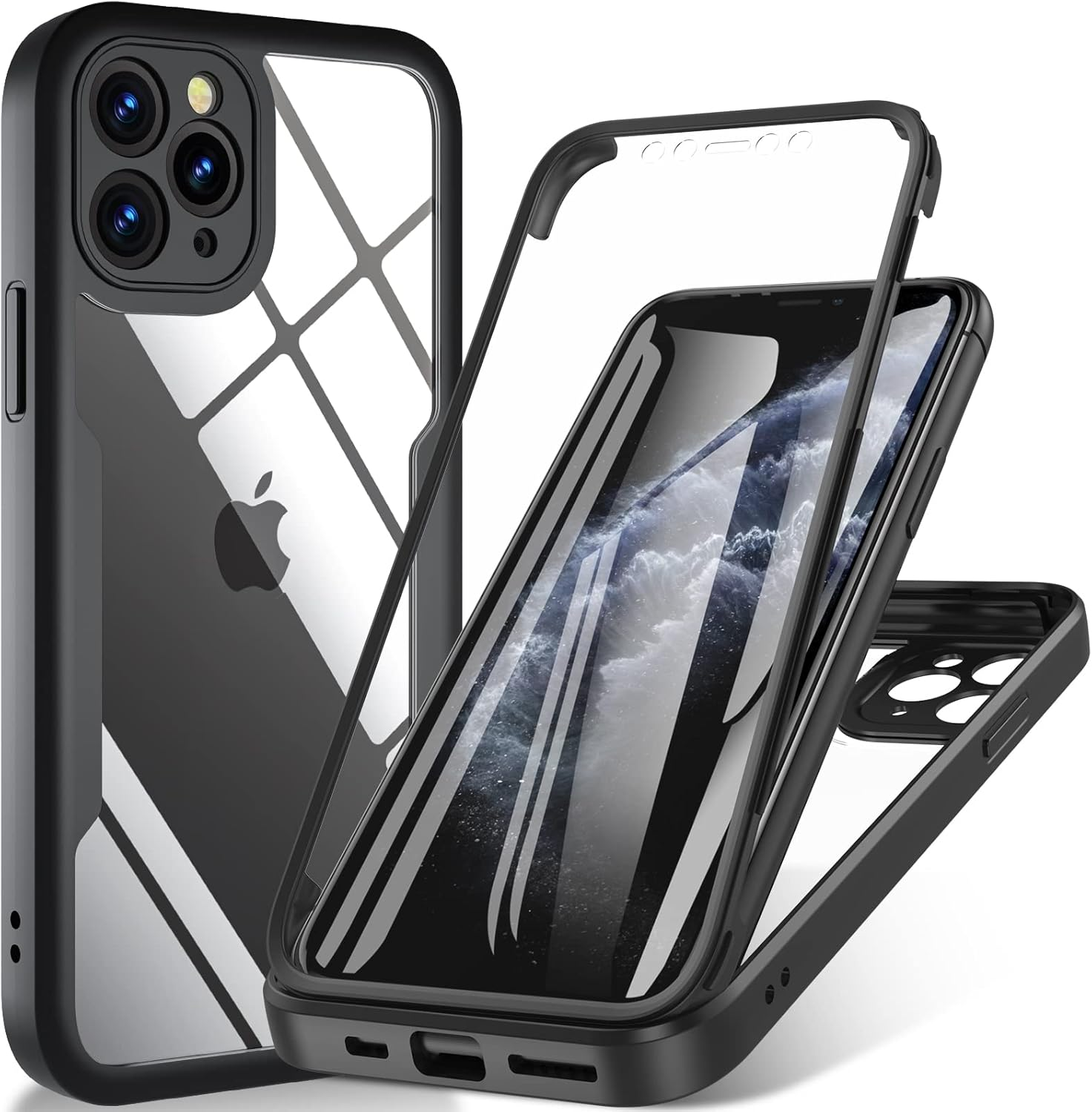 Ottpluscase Magnetic for Samsung Galaxy Z Fold 7 Case with Adjustable Stand, Compatible with Magsafe, Military Standard Protection, Translucent Matt Mobile Phone Case for Samsung Fold - Black