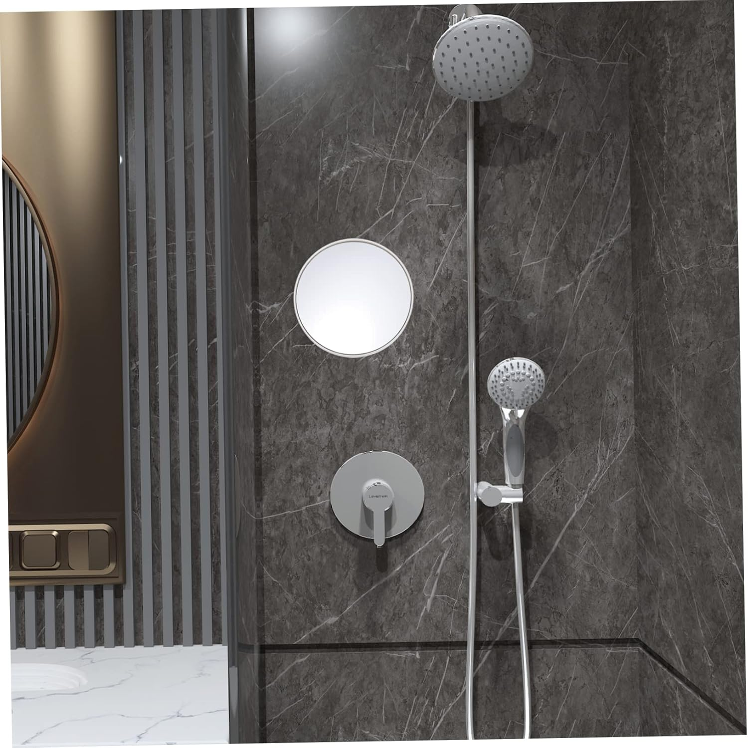 FRCOLOR Suction Cup Vanity Mirror round Mirror with Suction Cups Bathroom Makeup Mirror 10X Magnifying Mirrors Magnifying Suction Mirror Magnified Facial Silver Mirror White X7 Decorate image number 6