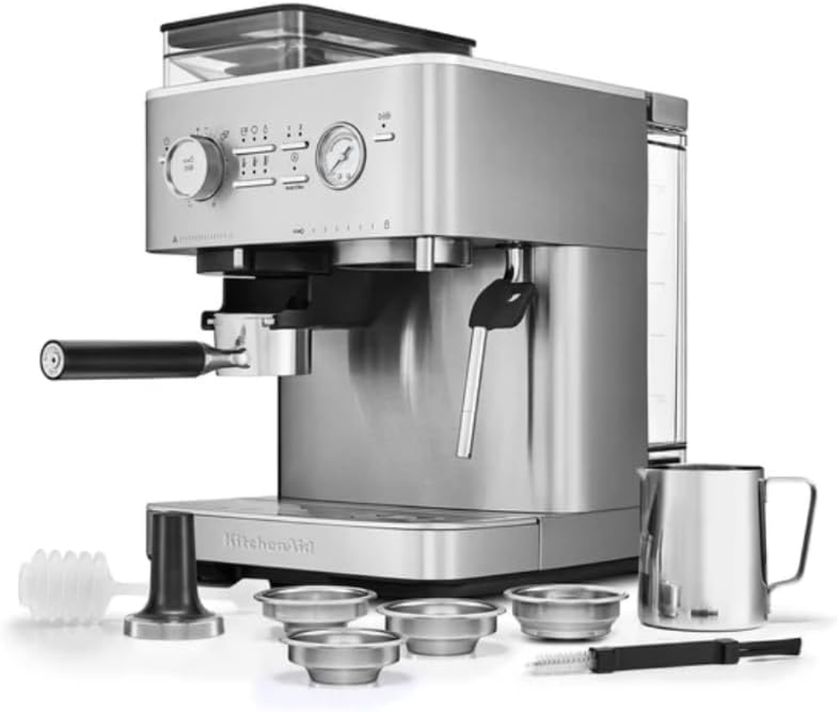 Kitchenaid Semi Automatic Espresso Machine. Stainless Steel image number 6