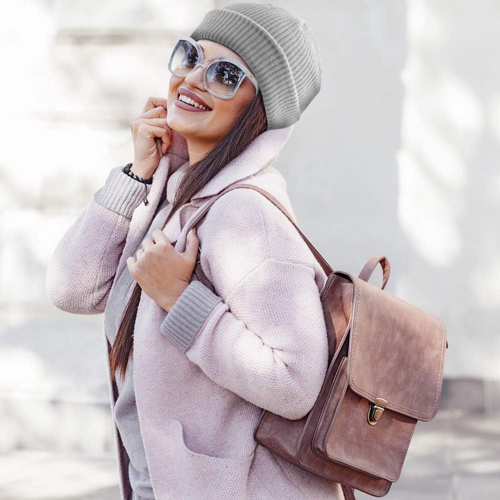 WXJ13 4 Pieces Trawler Beanie Unisex Wool Trawler Beanie Fisherman Beanie for Men Women image number 2