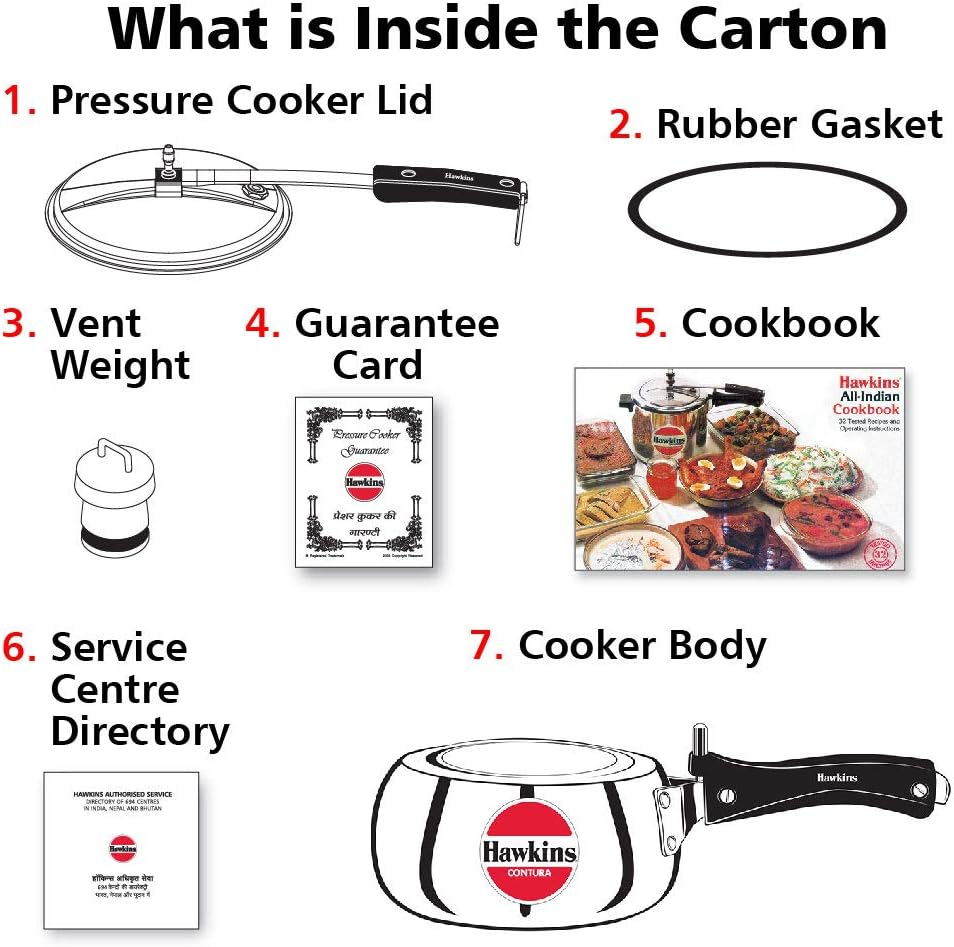 Hawkins Contura Pressure Cooker, 2 Litre Capacity image number 5