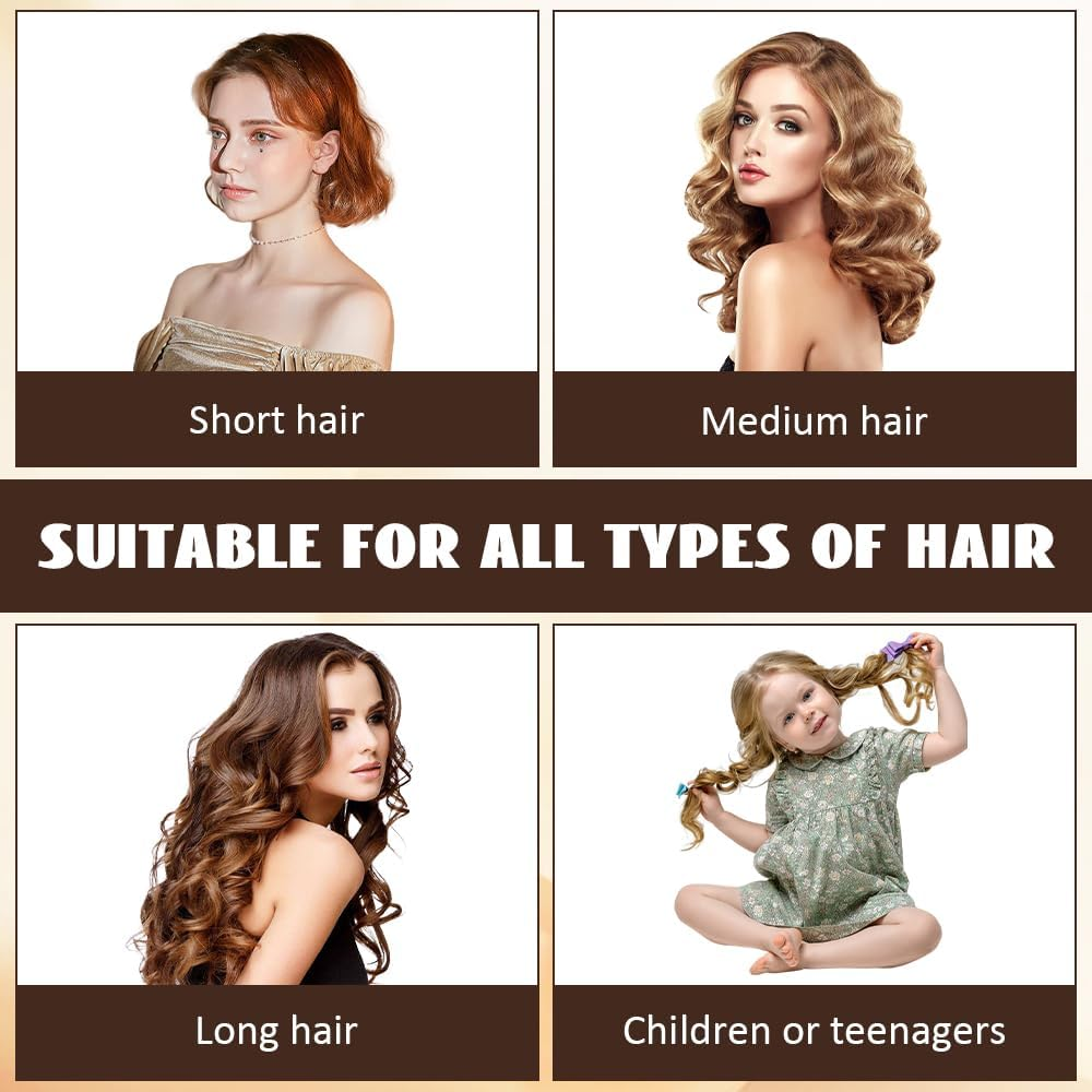 Overnight Heat-Free Curlers, Overnight Curls, Curls without Heatless Curl Set, Curls without Heat Hair Curler, DIY Overnight Curls for All Hair Types, All Hair Types (Black) image number 6