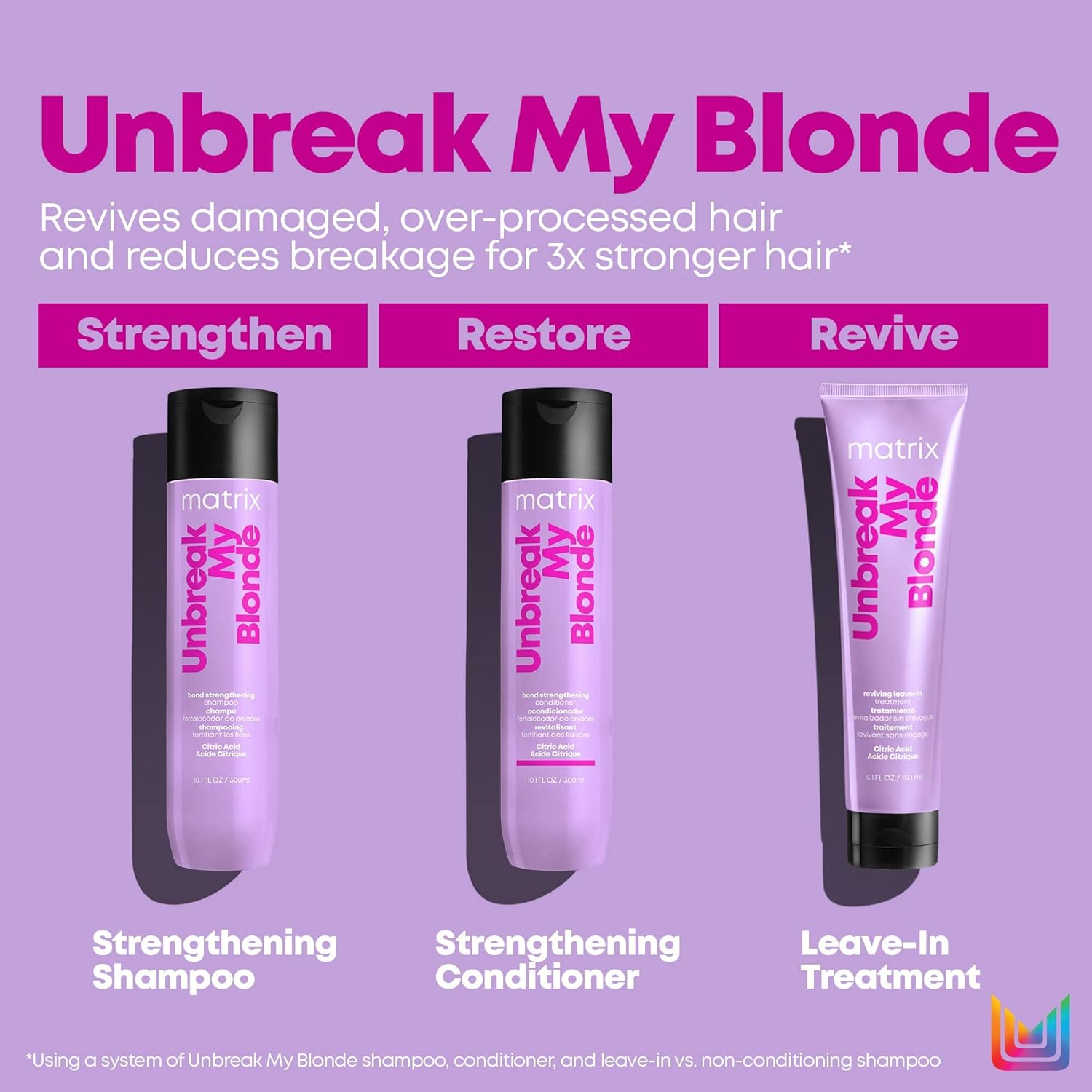 Matrix Unbreak My Blonde Reviving Leave-In Treatment | Strengthens, Softenes & Enhances Shine | for Damaged, Bleached, Lightened & over Processed Hair | 5.1 Fl. Oz. | Vegan image number 5