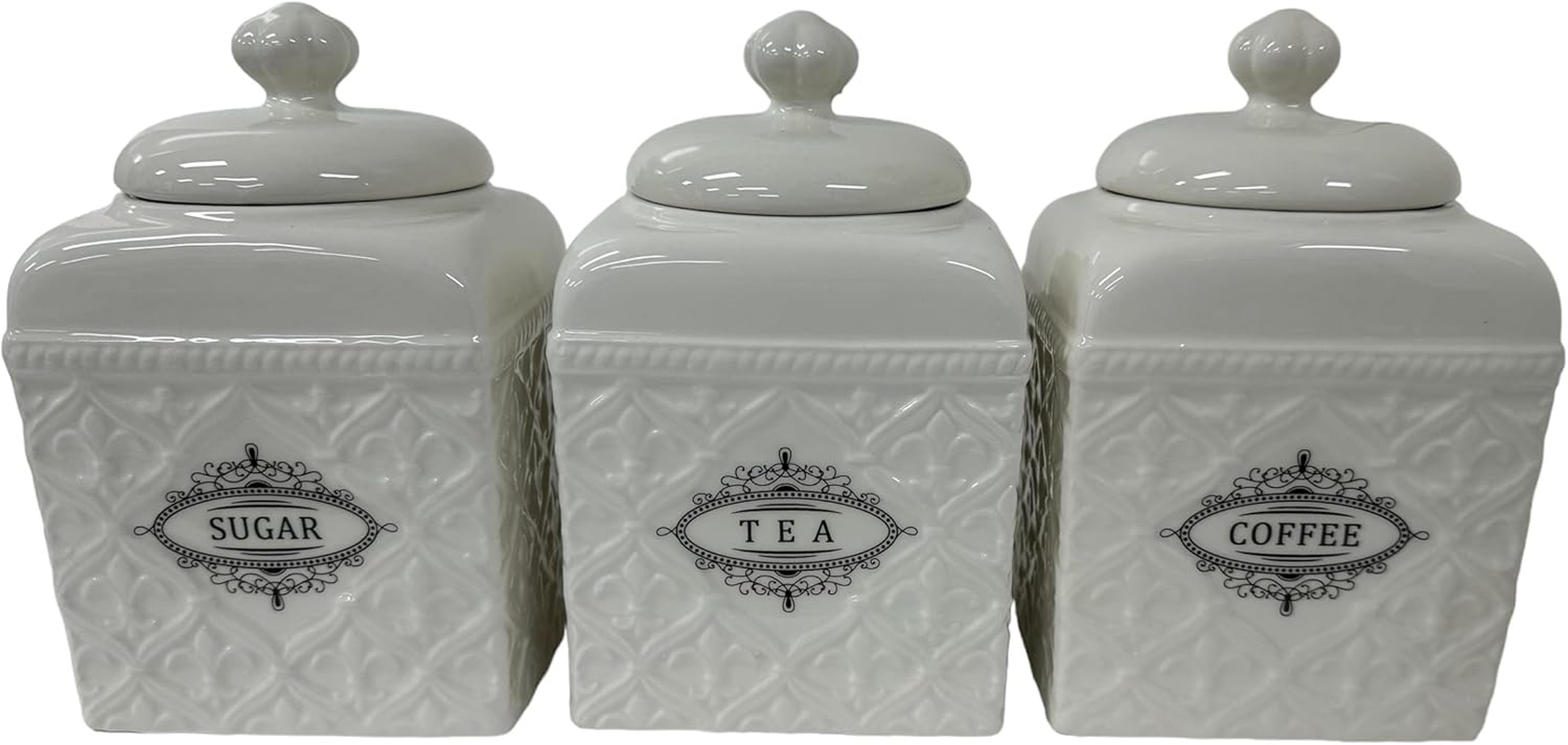 The House of Florence Florentina Set of Three Canister Set for Sugar, Tea and Coffee image number 4