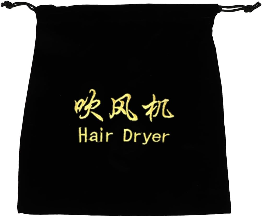 Baluue Flannel Hair Dryer Bag Drawstring Storage Pouch for Travel for Blow Dryer and Hair Tools Capacity Toiletry Bag for Trips image number 4