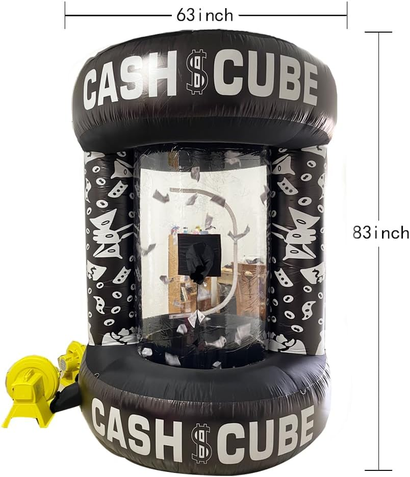 TONGFUSHE Inflatable Cash Cube Booth - Money Grab Machine, Three-Dimensional Fast Cash Grab Game Activity (Without Air Blower) image number 5