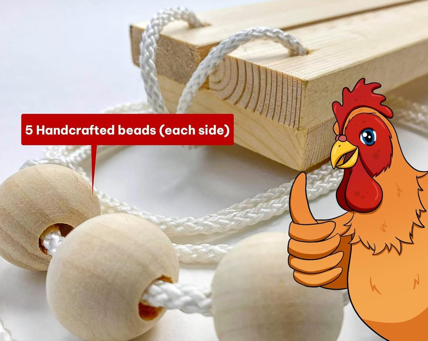 Chicken Swing Toy for Coop Handmade Safe Wooden Accessories Large Durable Ladder for Poultry Run Rooster Hens Chicks Pet Parrots Macaw Entertainment Stress Relief for Birds Swing image number 2