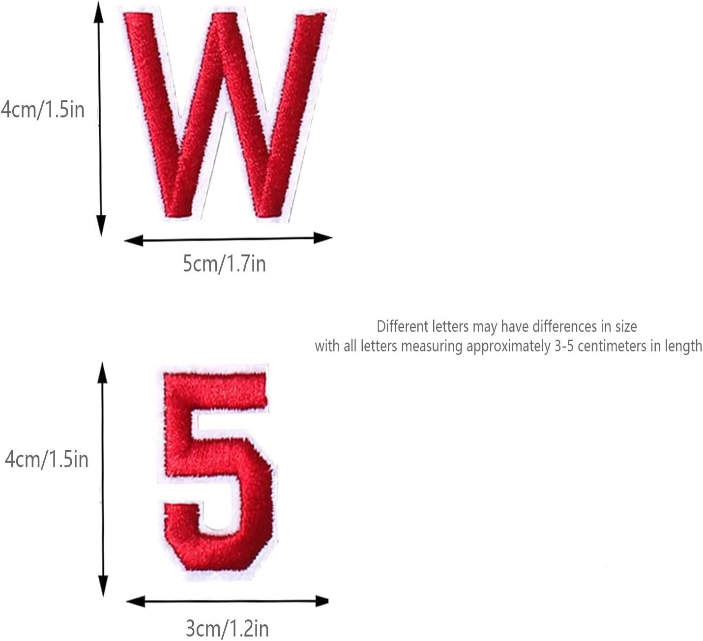 72Pcs Iron on Letters and Numbers Patches, Embroidered Patches, 52Pcs Alphabet a to Z and 20Pcs Number 0-9, Sew on Applique for Clothes Shoes Hats Bags Socks Jeans DIY Accessories image number 3