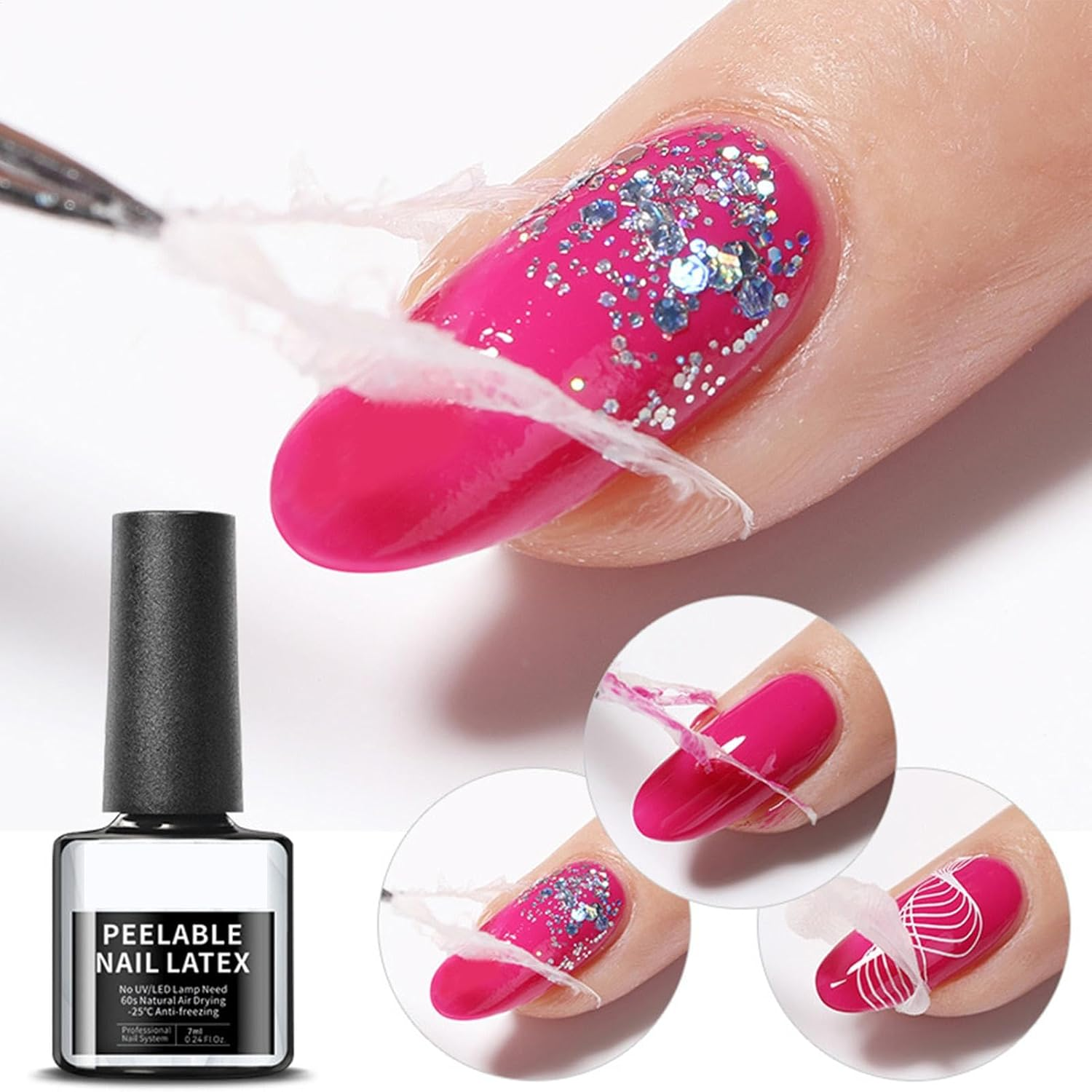 Nail Polish Barrier - Cuticle Manicure Protector | Peel off Base Coat | 7Ml Nail Latex | Cuticle Guard | Polish Guard for Salon Home | Skin Barrier Protector image number 3